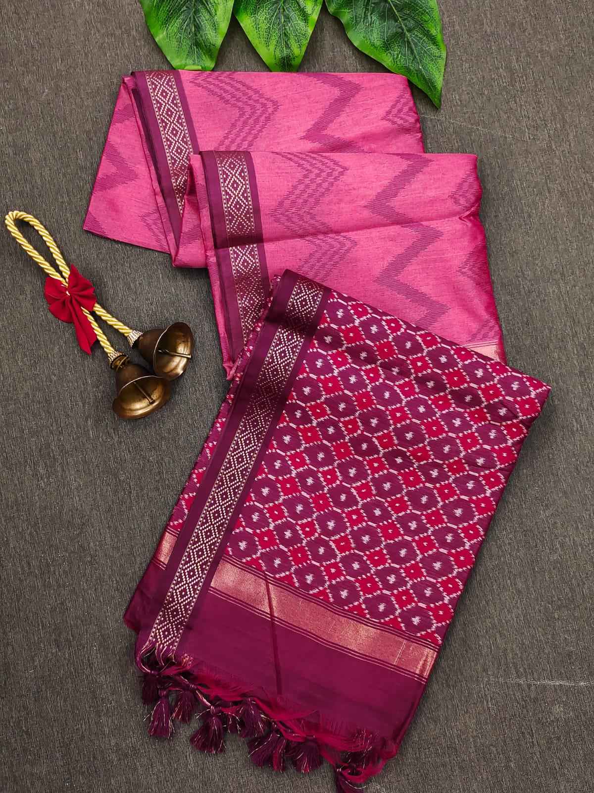 SOFT DESI TUSSAR SILK LAHERIYA ZARI WOVEN SAREE AT WHOLESALE PRICE
