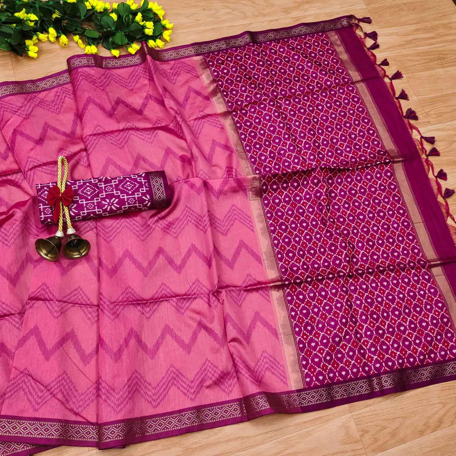 SOFT DESI TUSSAR SILK LAHERIYA ZARI WOVEN SAREE AT WHOLESALE PRICE