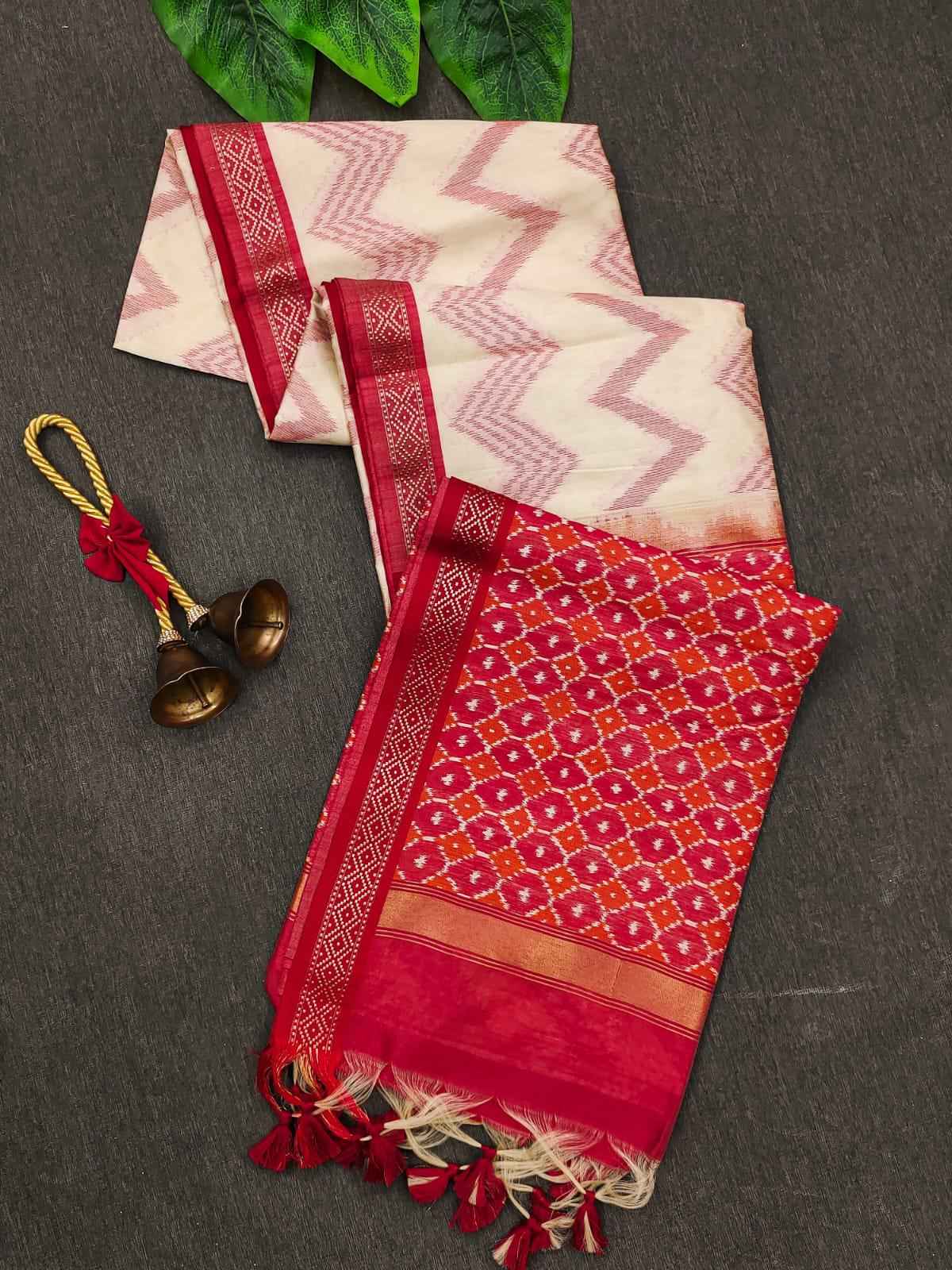 SOFT DESI TUSSAR SILK LAHERIYA ZARI WOVEN SAREE AT WHOLESALE PRICE