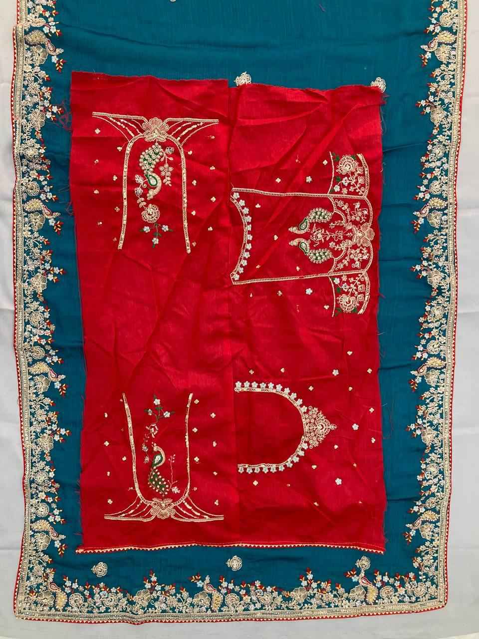 SOFT FENDY CHIFFON SILK EMBROIDERY WITH PIPING BORDER SAREE AT WHOLESALE PRICE