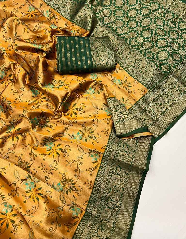 SOFT KANJIVARAM SILK  WITH ZARI WEAVING DESIGN SAREE AT WHOLESALE PRICE