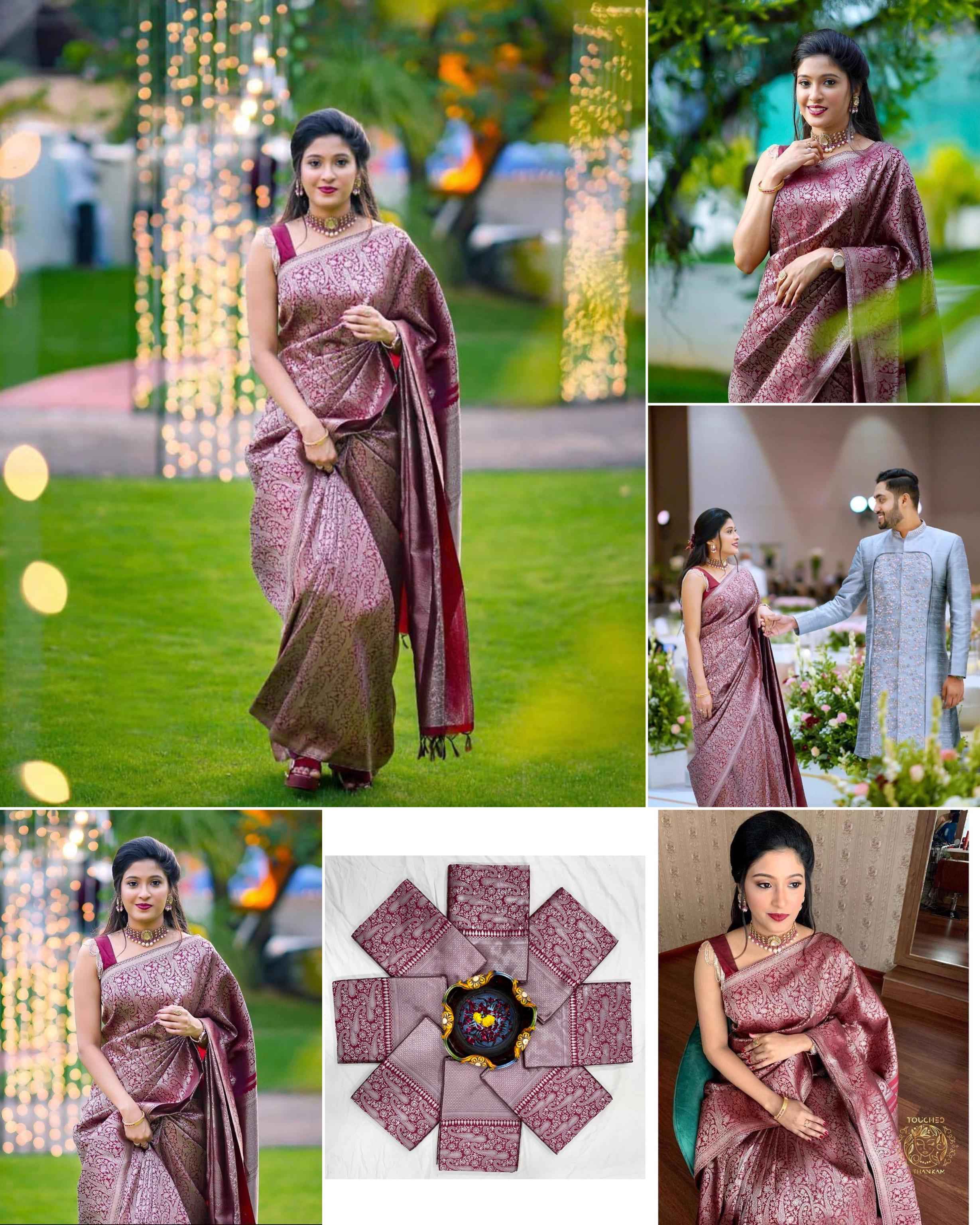 SOFT SILK RICH PALLU AND JACQUARD WORK SAREE CODE 125 AT WHOLESALE PRICE