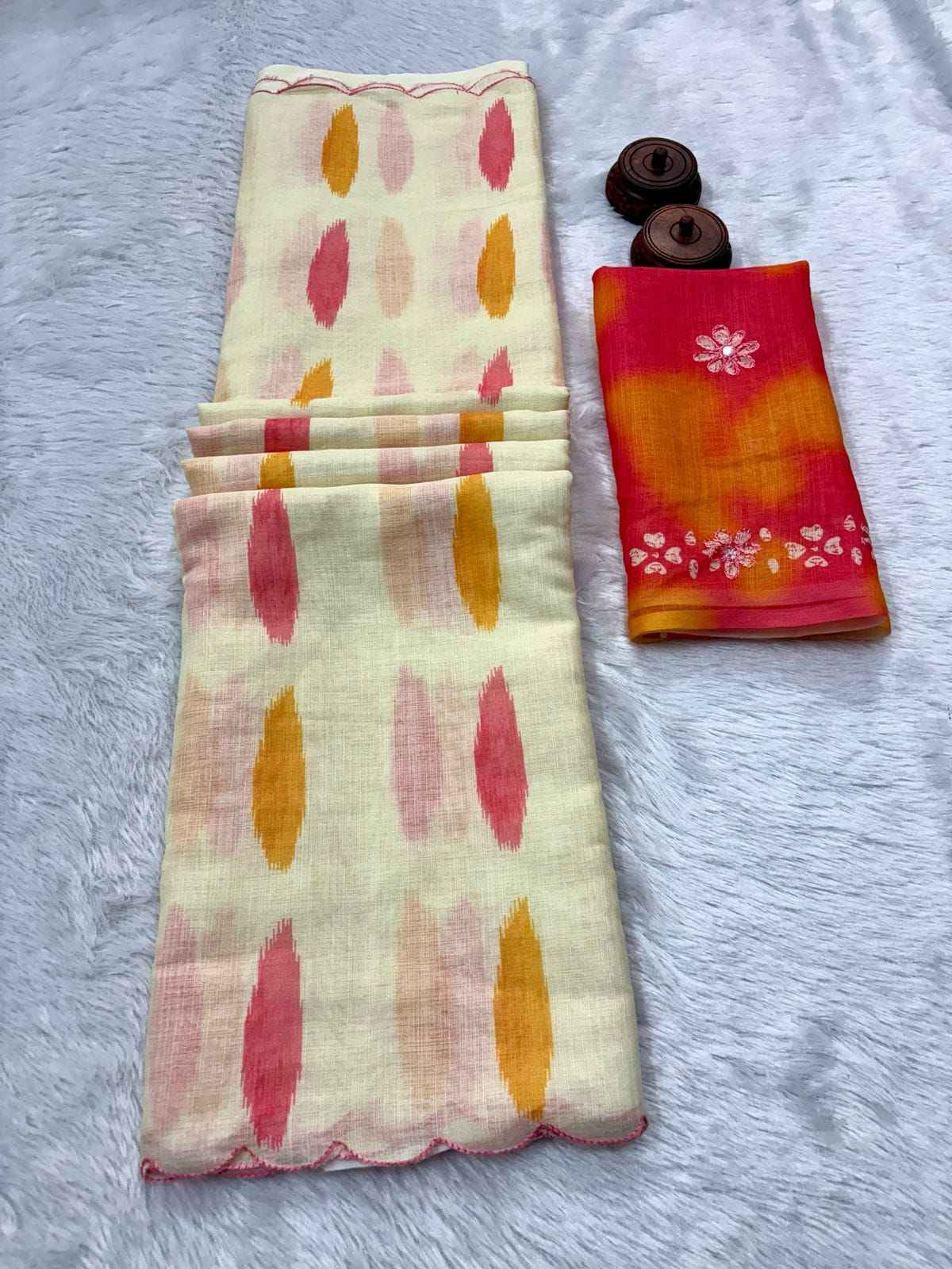 SOFT LINEN COTTON BATIK DIGITAL PRINT SAREE AT WHOLESALE PRICE