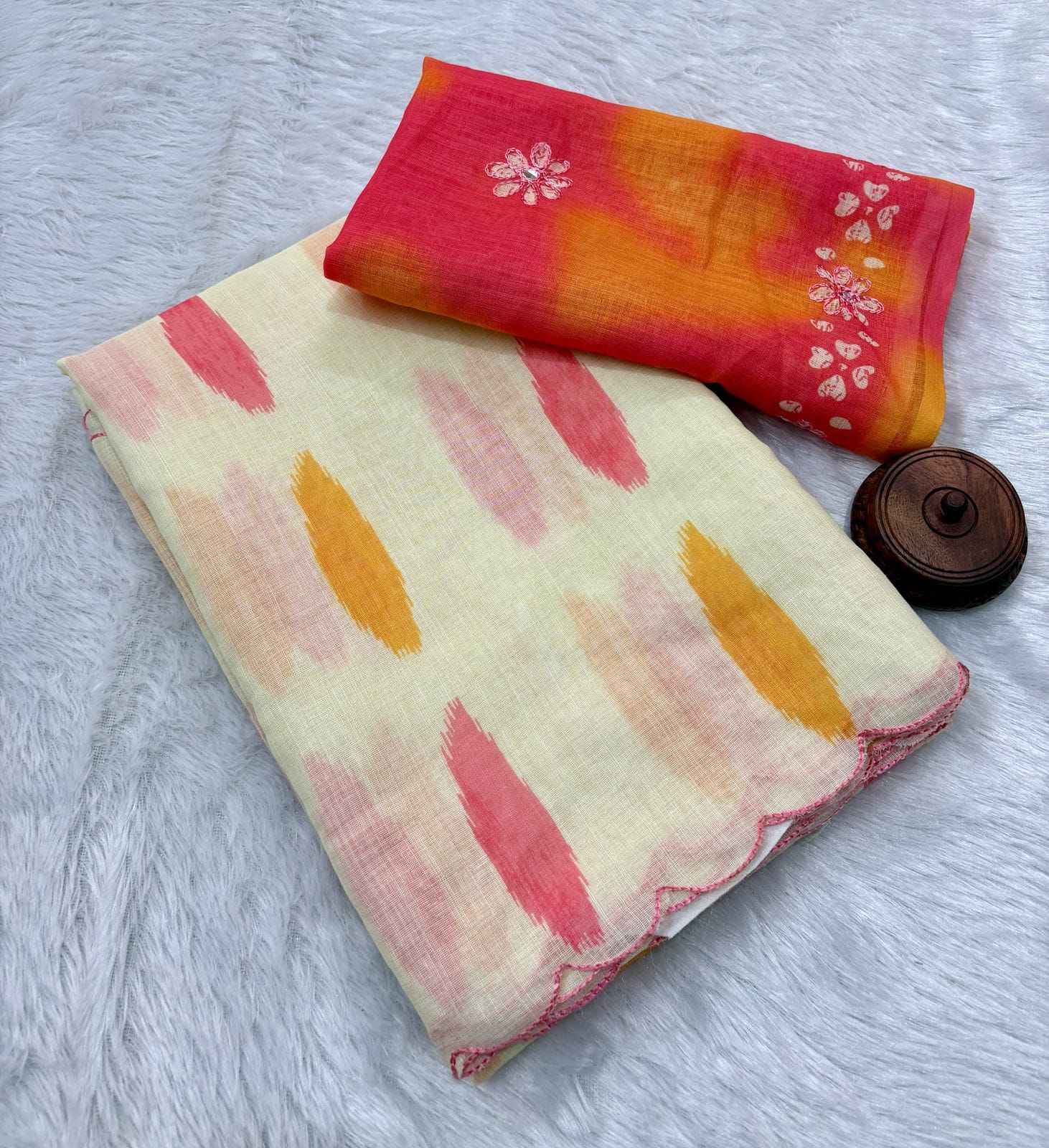 SOFT LINEN COTTON BATIK DIGITAL PRINT SAREE AT WHOLESALE PRICE