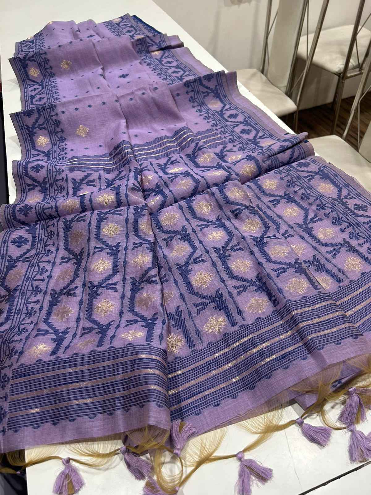 SOFT MUGA COTTON JAMDANI WEAVING BORDER SAREE AT WHOLESALE PRICE