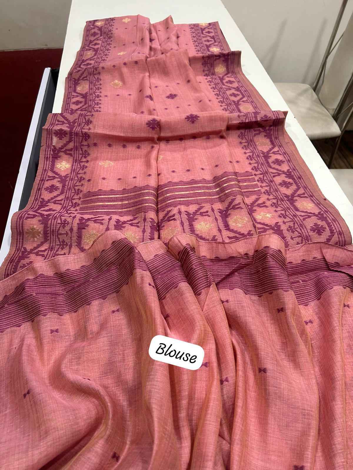 SOFT MUGA COTTON JAMDANI WEAVING BORDER SAREE AT WHOLESALE PRICE