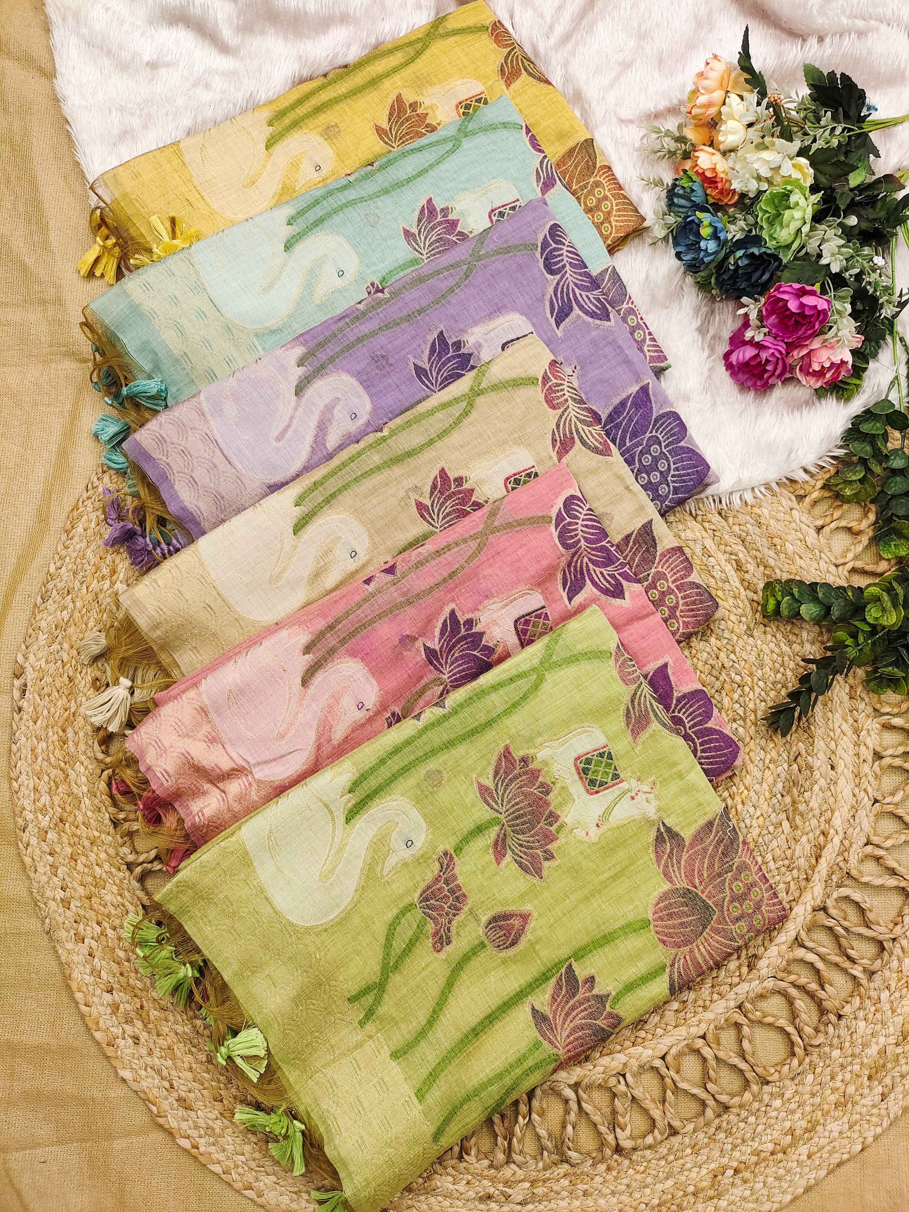 SOFT MUGA COTTON RESHAM WEAVING PICHWAI PALLU SAREE AT WHOLESALE PRICE