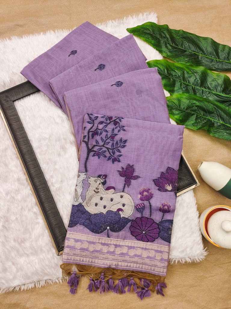 SOFT MUGA COTTON RESHAM WEAVING PICHWAI PALLU SAREE WHOLESALE PRICE