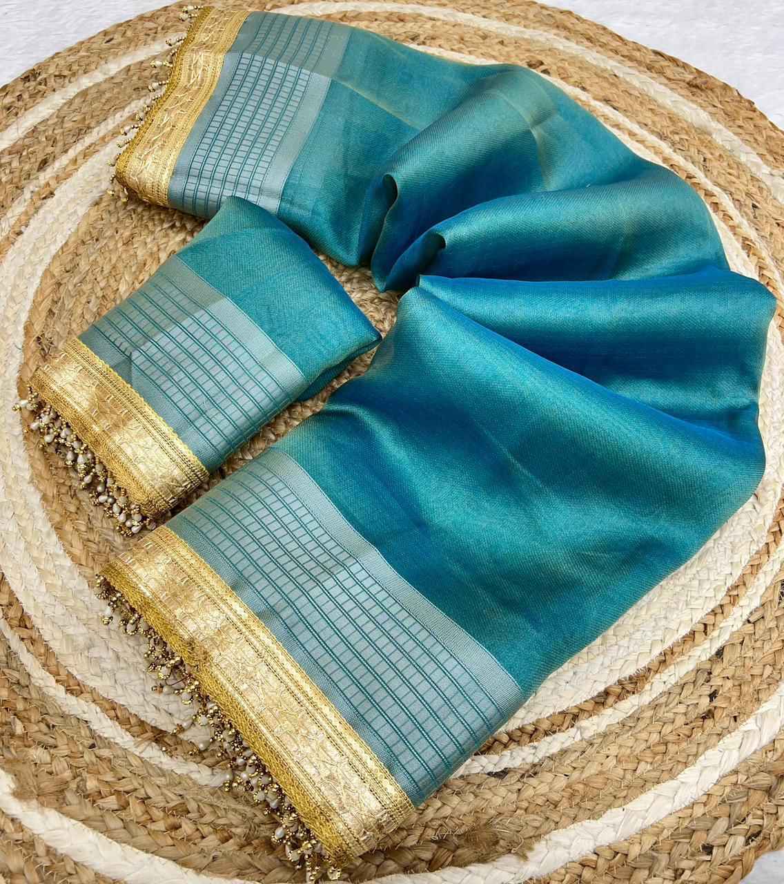 SOFT ORGANZA SILK WITH HANDLOOM WEAVING SAREE AT WHOLESALE PRICE