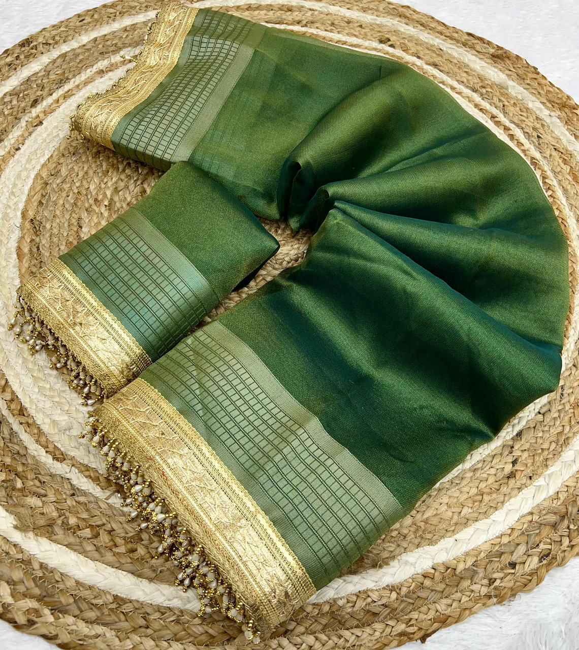 SOFT ORGANZA SILK WITH HANDLOOM WEAVING SAREE AT WHOLESALE PRICE