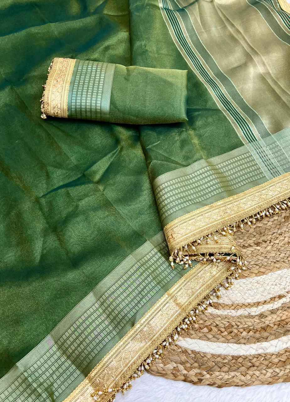SOFT ORGANZA SILK WITH HANDLOOM WEAVING SAREE AT WHOLESALE PRICE