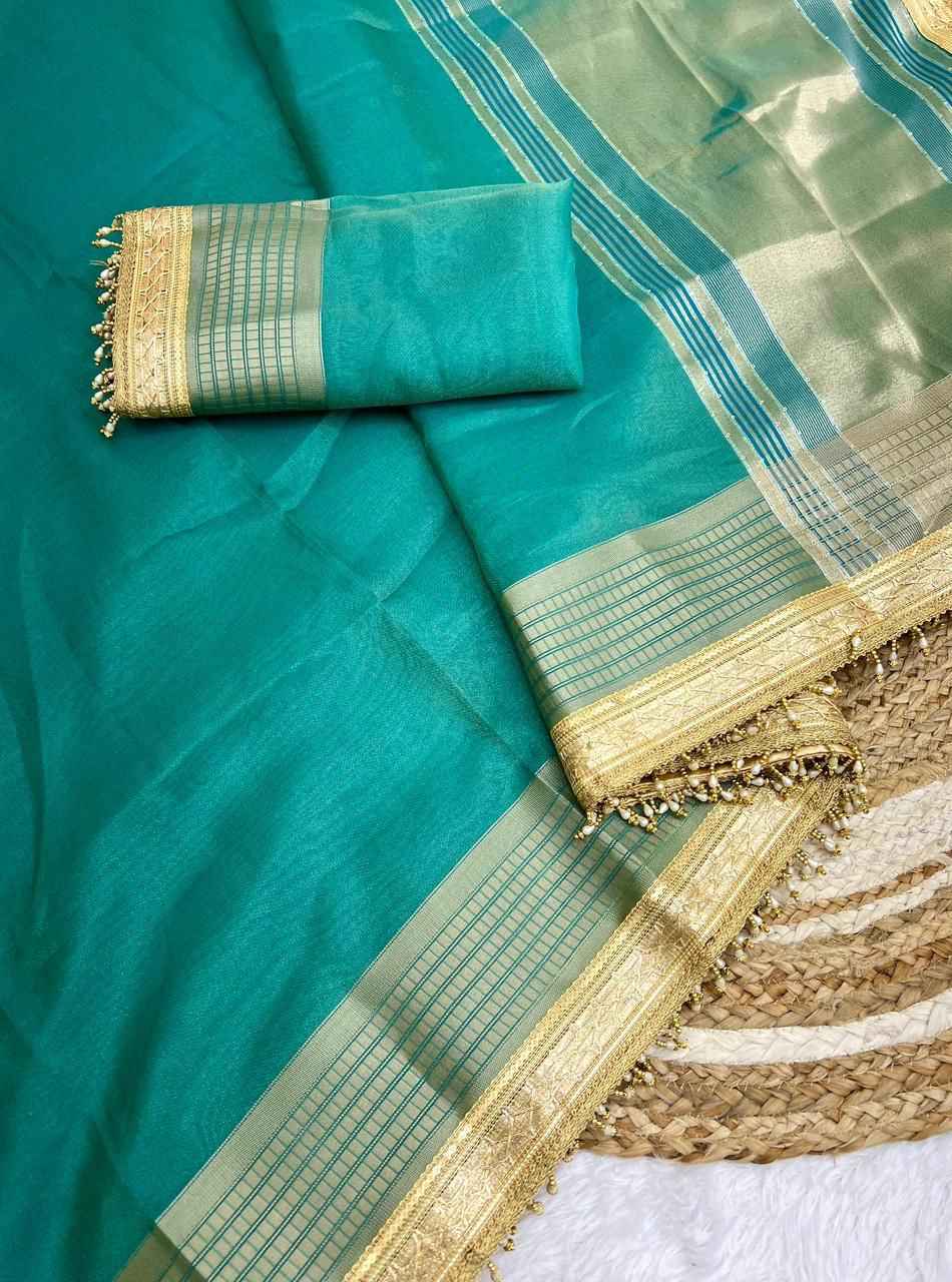 SOFT ORGANZA SILK WITH HANDLOOM WEAVING SAREE AT WHOLESALE PRICE