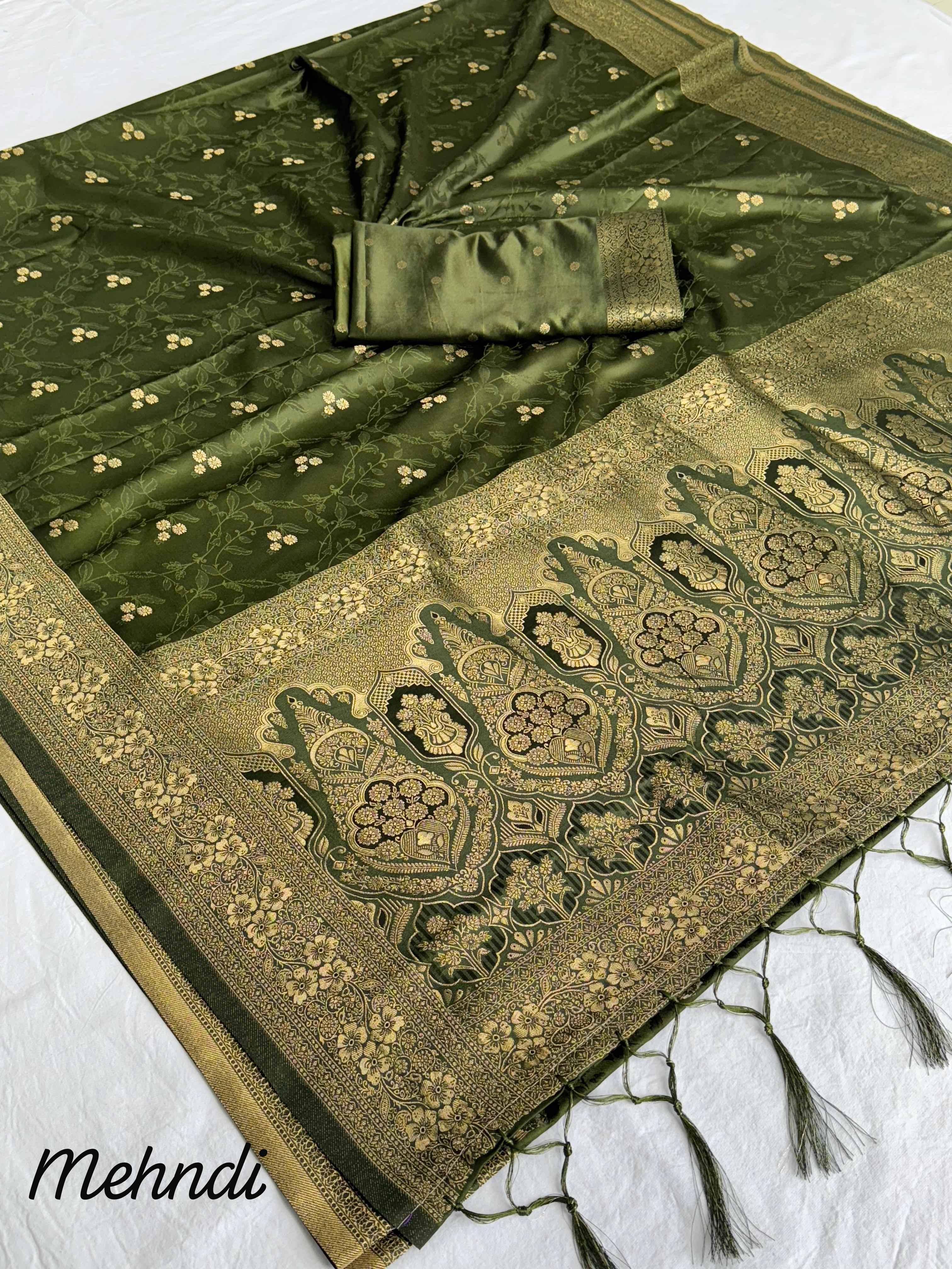 SOFT SATIN SILK ACQUARD WORK RICH PALLU SAREE AT WHOLESALE PRICE