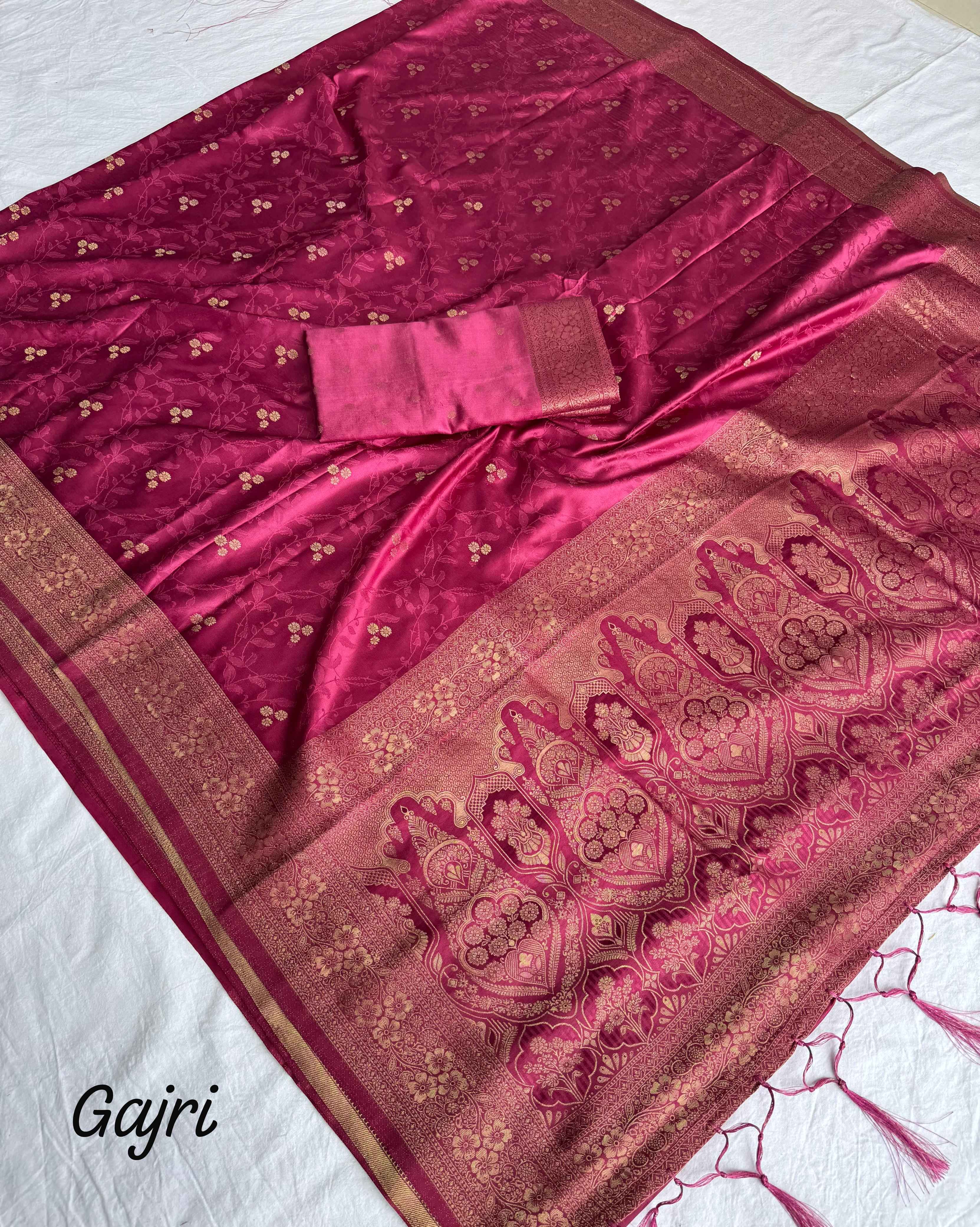 SOFT SATIN SILK ACQUARD WORK RICH PALLU SAREE AT WHOLESALE PRICE