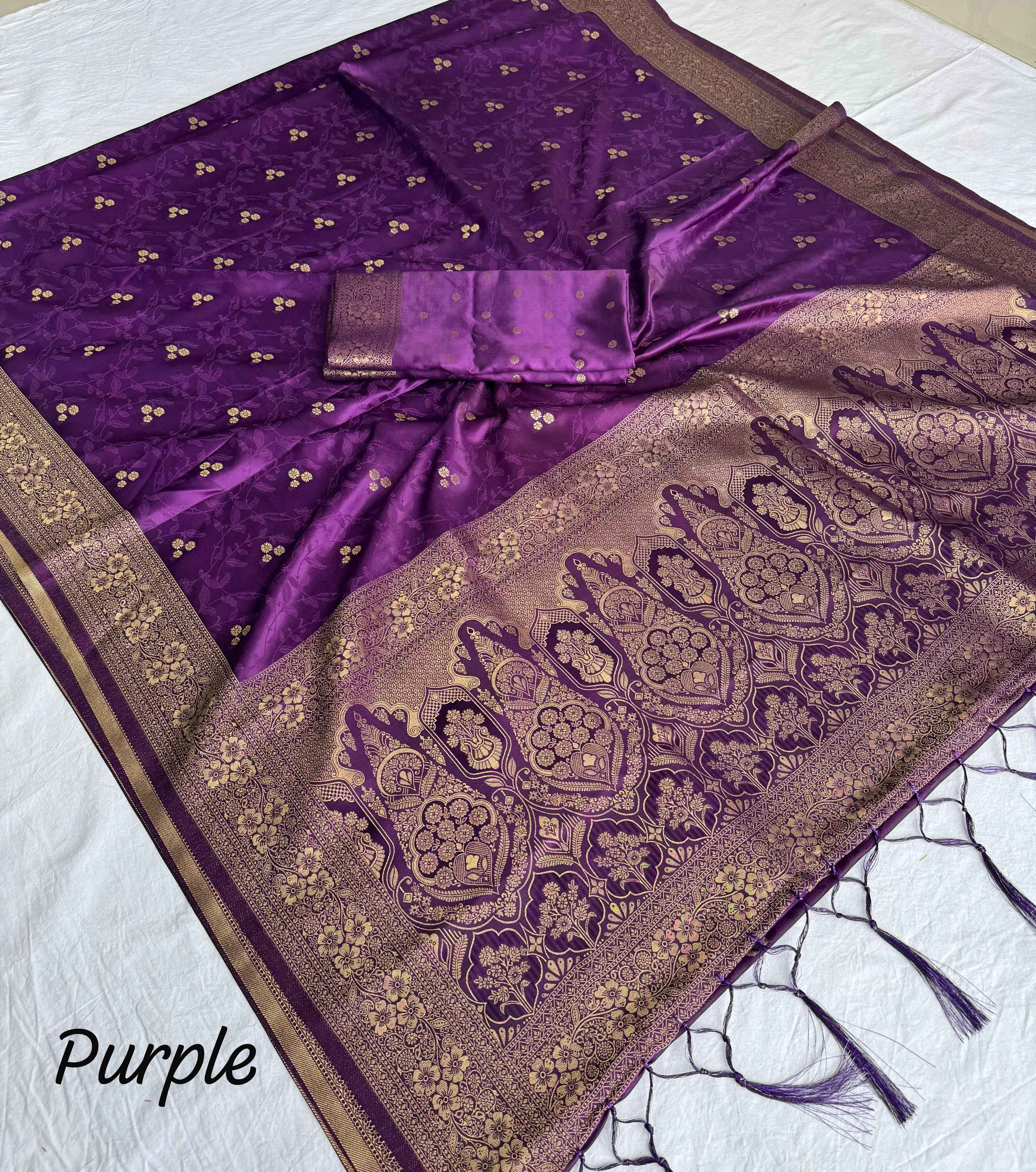 SOFT SATIN SILK ACQUARD WORK RICH PALLU SAREE AT WHOLESALE PRICE