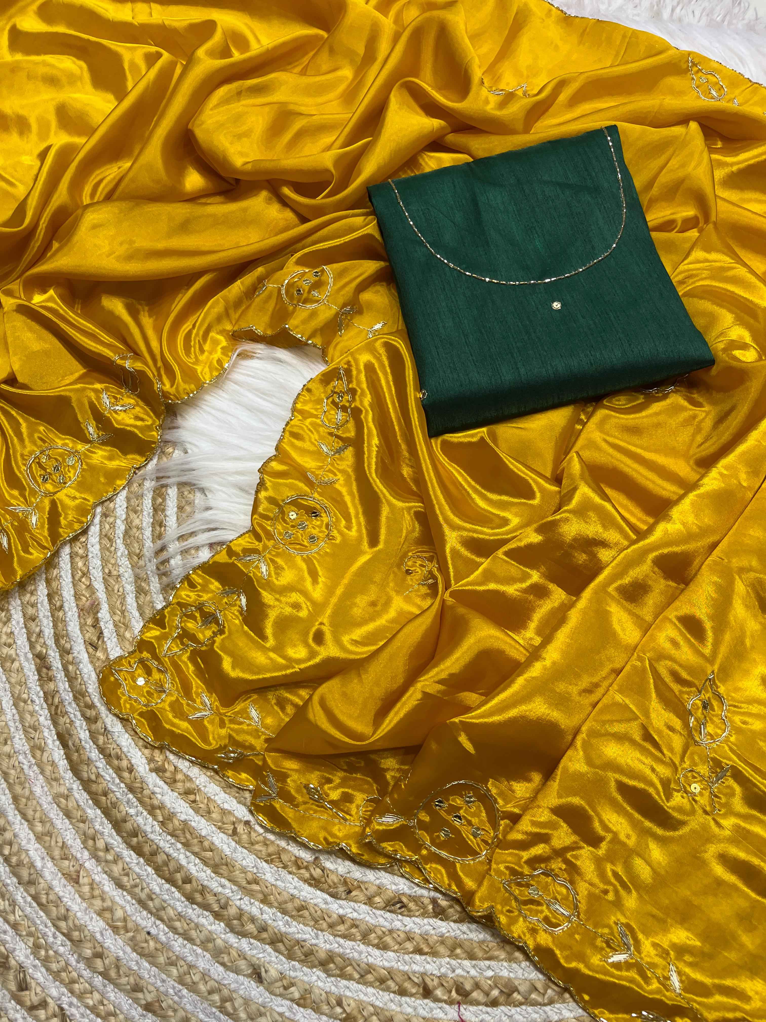 SOFT SHINE ZARDOZI HANDWORK WITH BUTTI WORK SAREE AT WHOLESALE PRICE