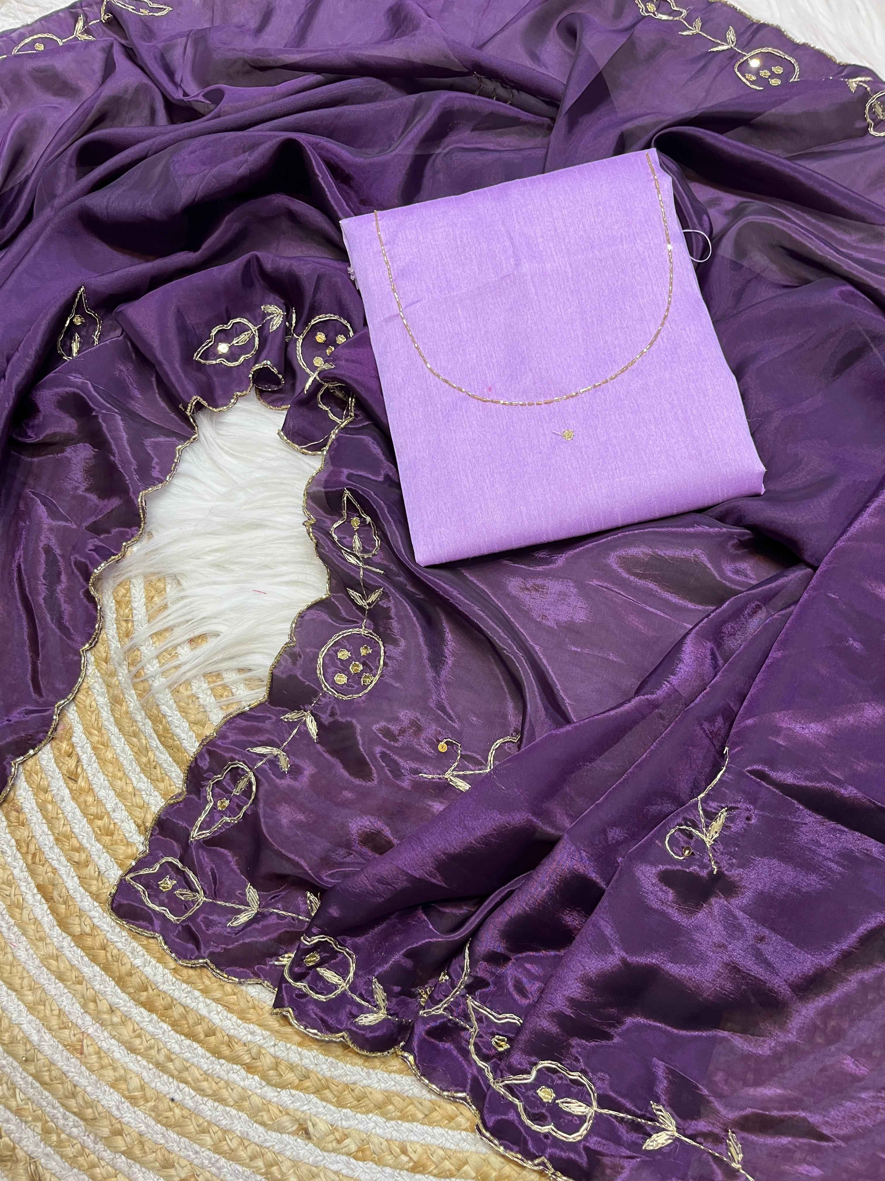 SOFT SHINE ZARDOZI HANDWORK WITH BUTTI WORK SAREE AT WHOLESALE PRICE