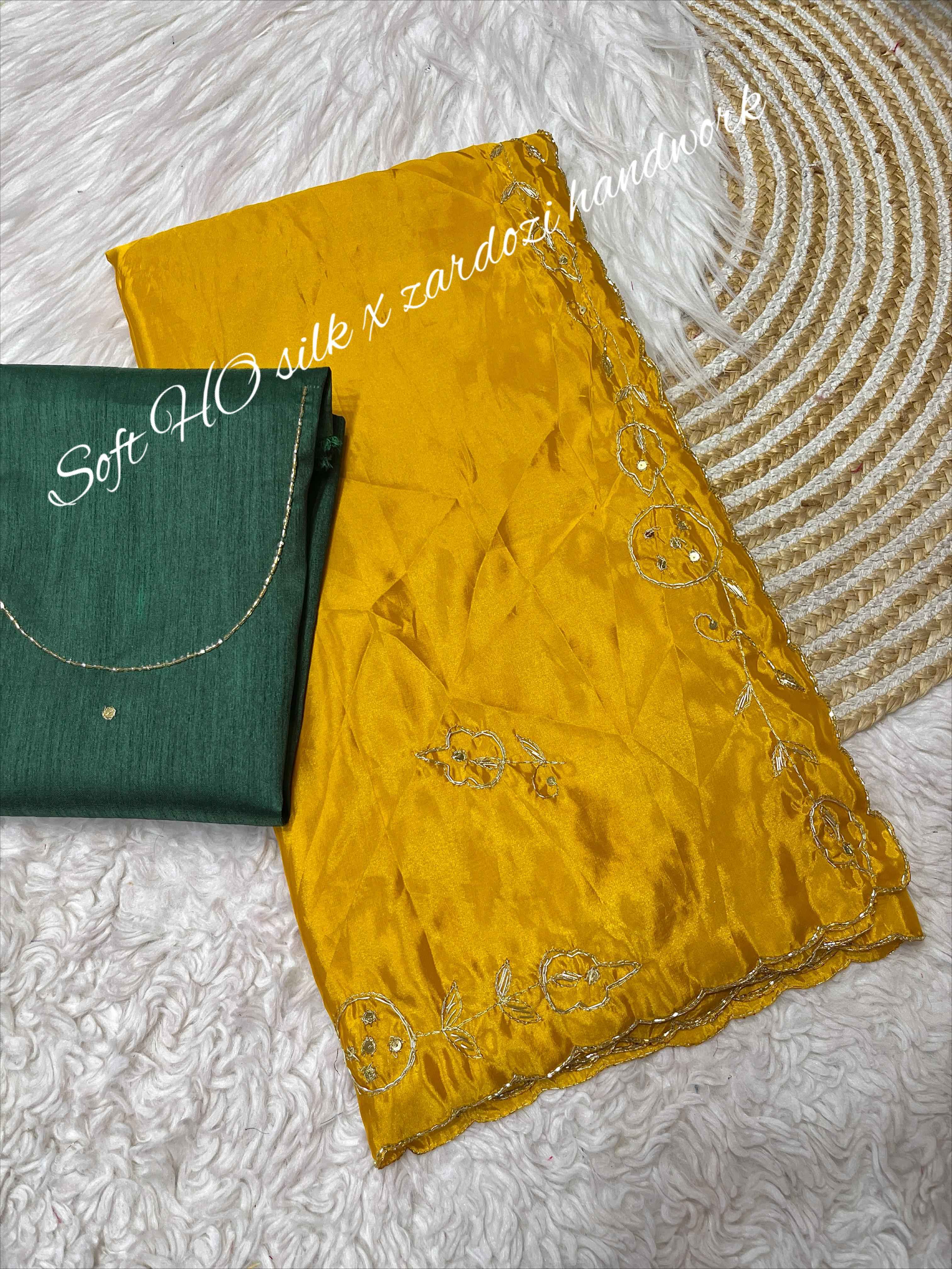 SOFT SHINE ZARDOZI HANDWORK WITH BUTTI WORK SAREE AT WHOLESALE PRICE