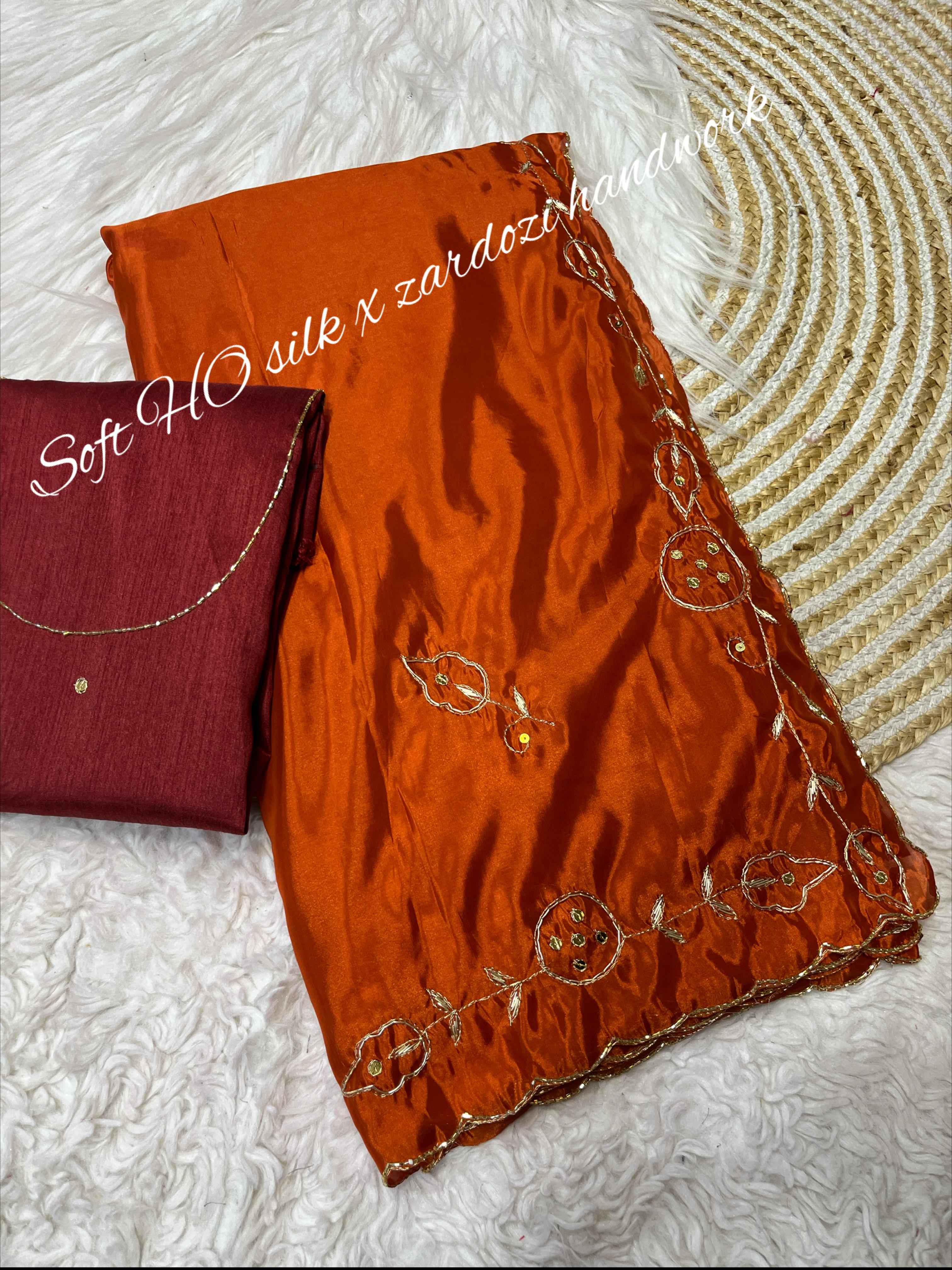 SOFT SHINE ZARDOZI HANDWORK WITH BUTTI WORK SAREE AT WHOLESALE PRICE