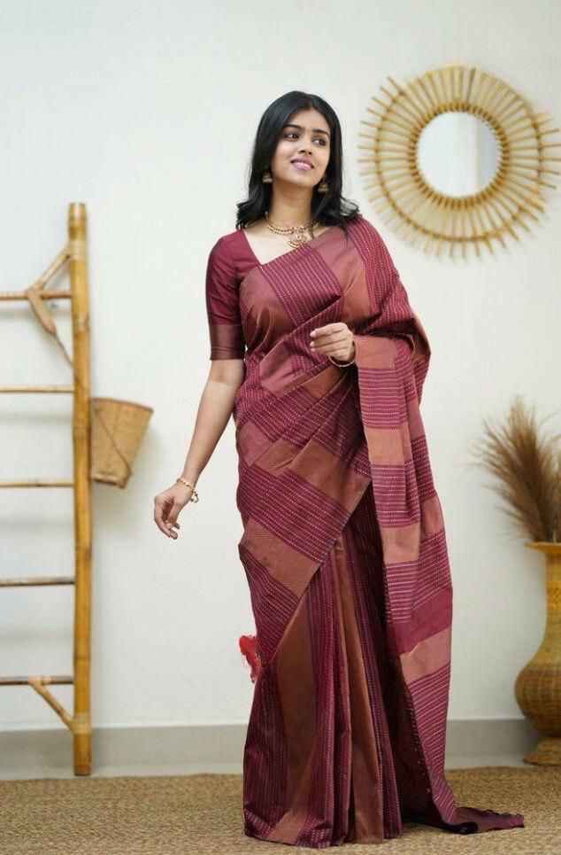 SOFT SILK JACQUARD WORK WITH RICH PALLU SAREE CODE 152 AT WHOLESALE PRICE