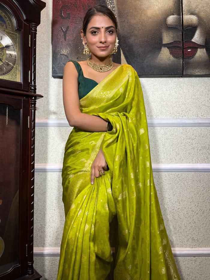 SOFT SILK JACQUARD WORK WITH RICH PALLU SAREE CODE 210 AT WHOLESALE PRICE