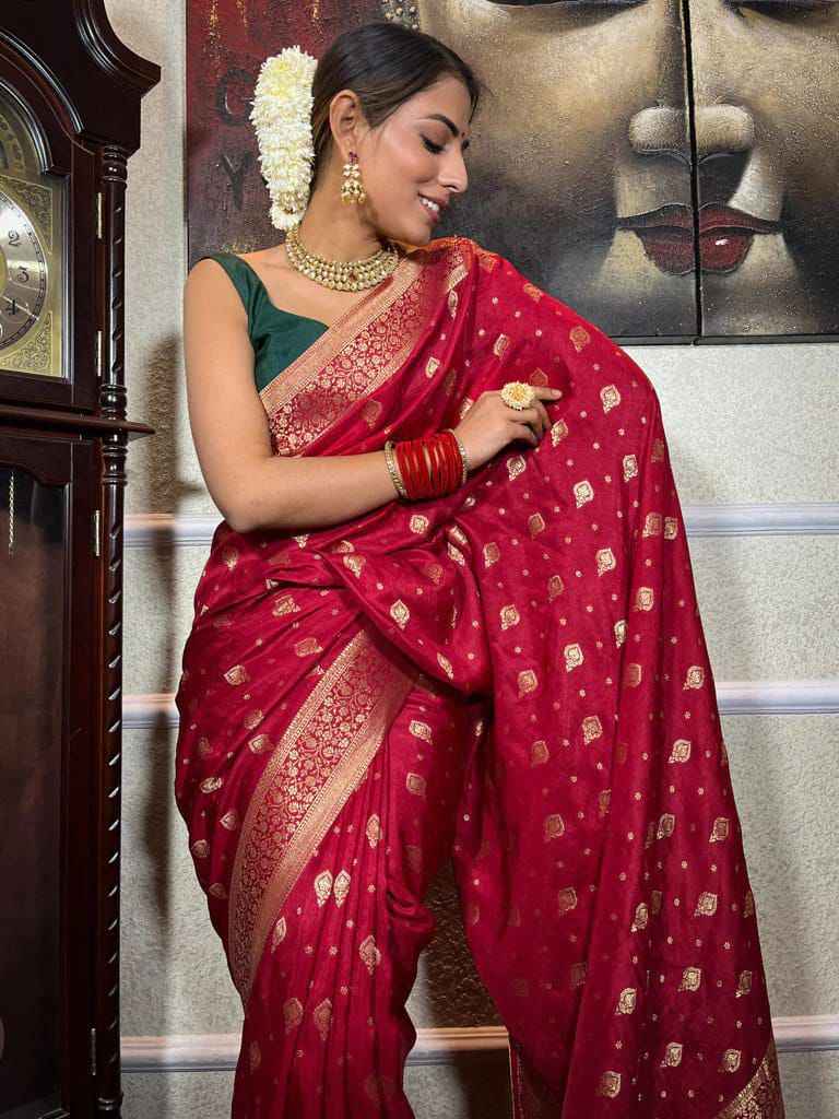 SOFT SILK JACQUARD WORK WITH RICH PALLU SAREE CODE 210 AT WHOLESALE PRICE