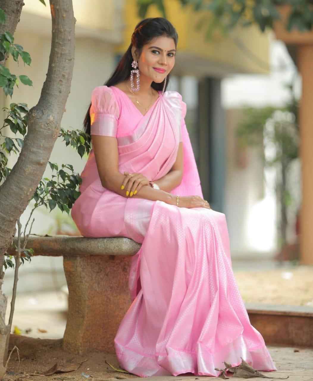 SOFT SILK JACQUARD WORK WITH RICH PALLU SAREE CODE 3075AT WHOLESALE PRICE