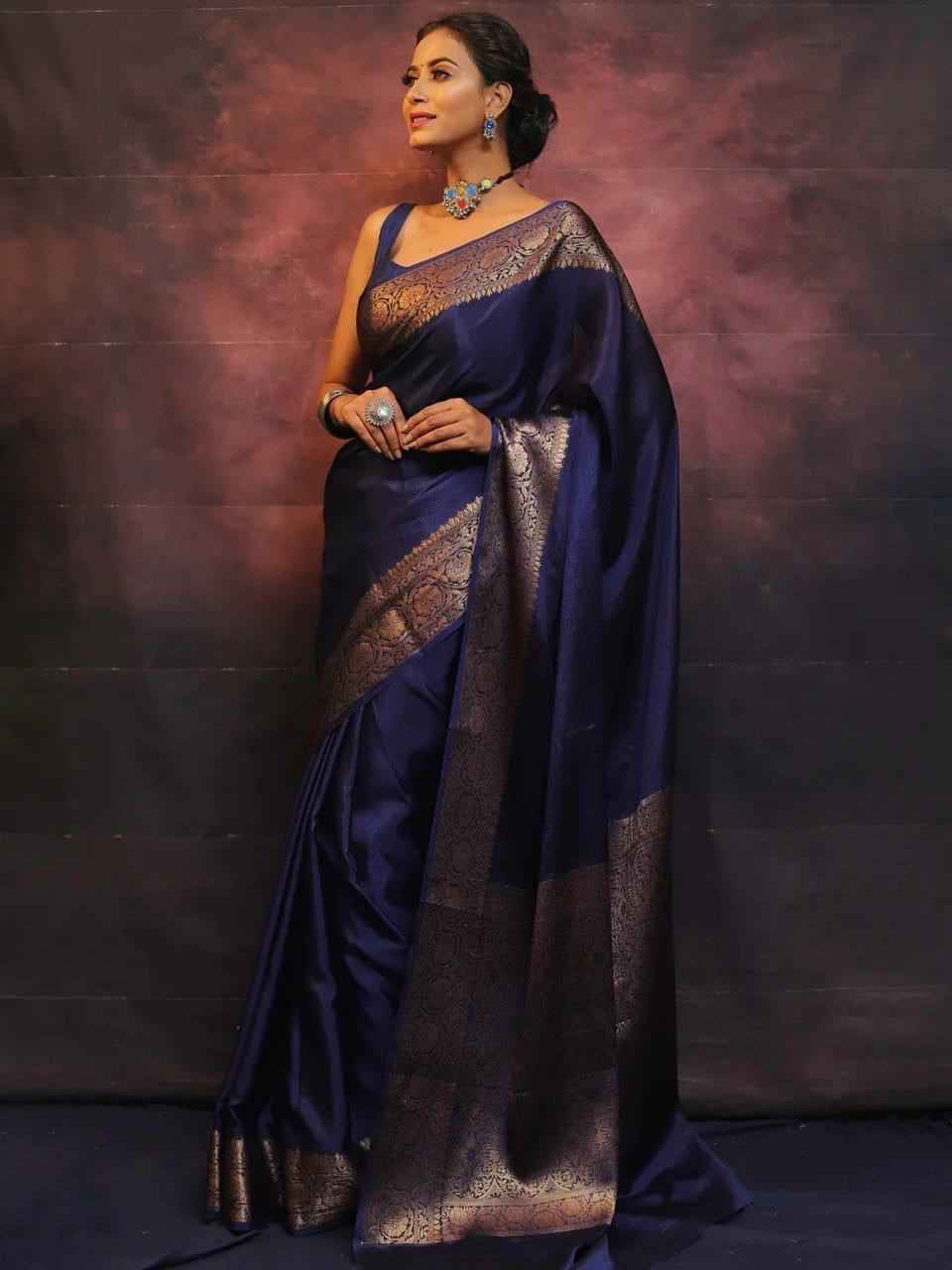 SOFT SILK RICH PALLU & JACQUARD WORK SAREE CODE 6009 AT WHOLESALE PRICE