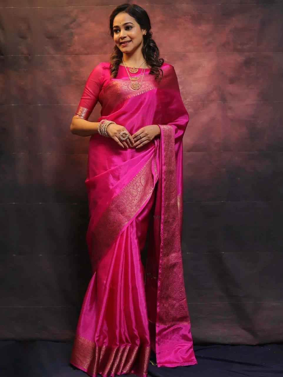 SOFT SILK RICH PALLU & JACQUARD WORK SAREE CODE 6009 AT WHOLESALE PRICE