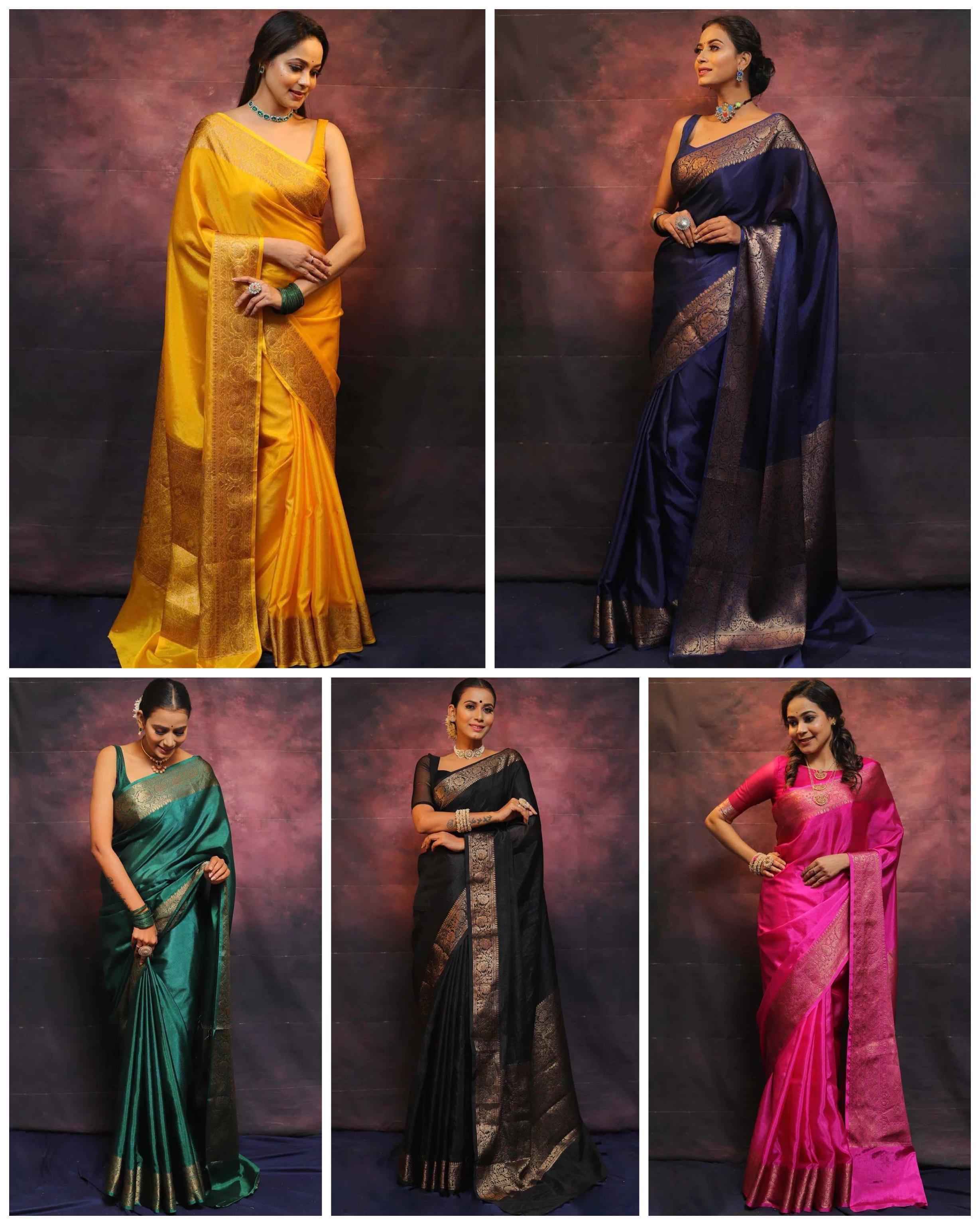 SOFT SILK RICH PALLU & JACQUARD WORK SAREE CODE 6009 AT WHOLESALE PRICE