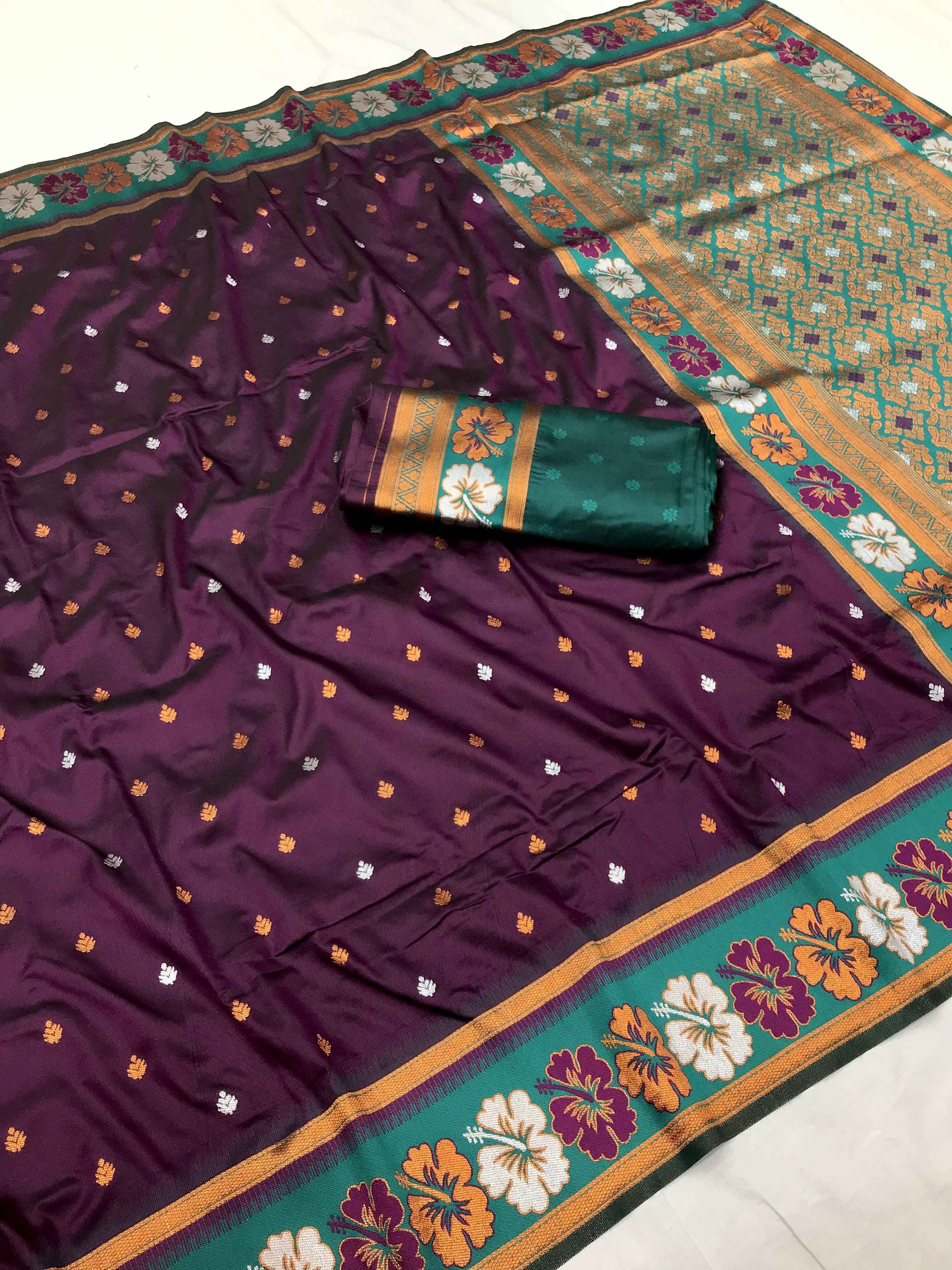 SOFT SILK WITH MEENAKARI WEAVES SAREES AT WHOLESALE PRICE
