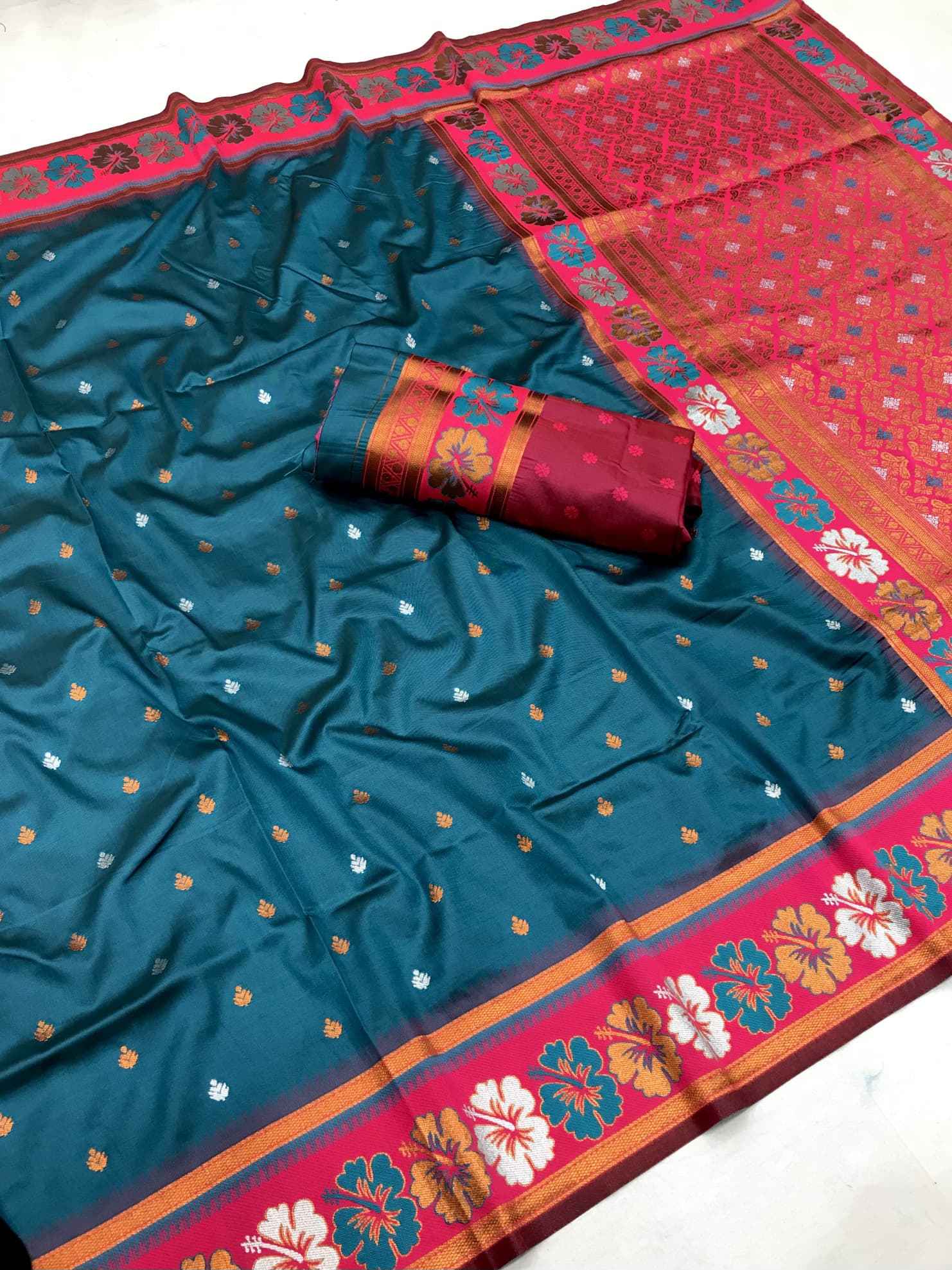 SOFT SILK WITH MEENAKARI WEAVES SAREES AT WHOLESALE PRICE