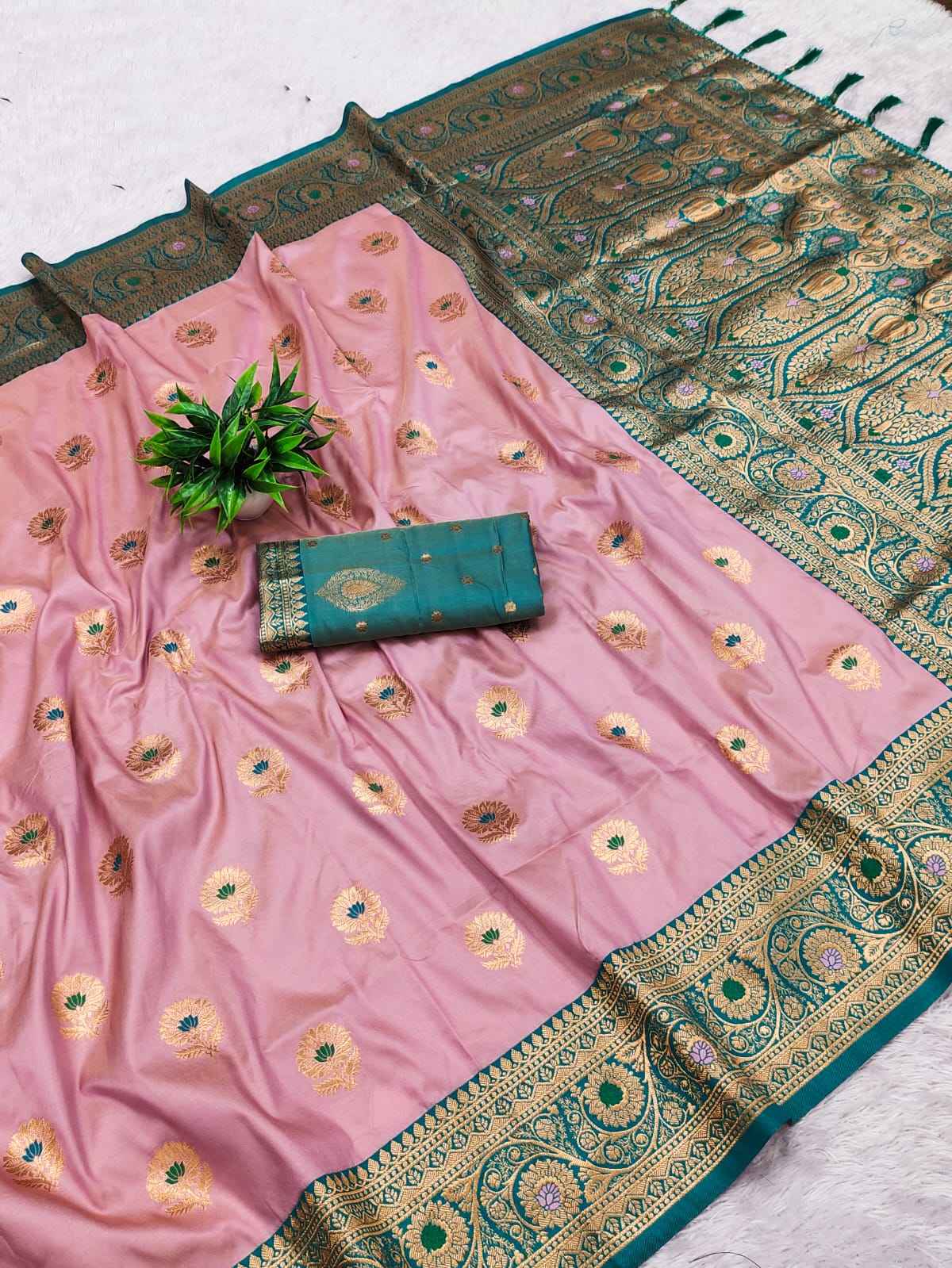 SOFT SILK WITH ZARI WEAVING RICH PALLU SAREE AT WHOLESALE PRICE