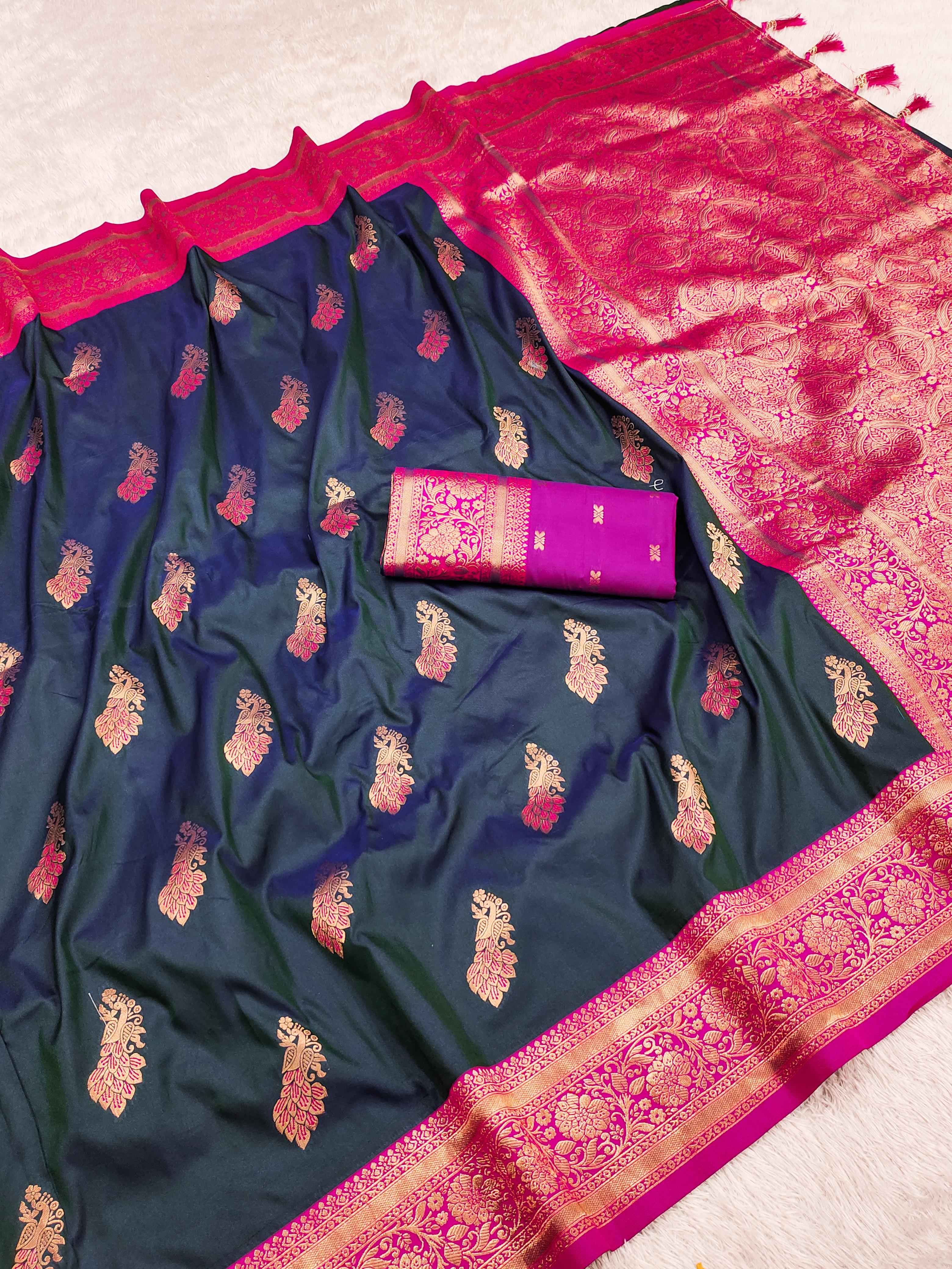 SOFT SILK ZARI WEAVING RICH PALLU SAREE AT WHOLESALE PRICE