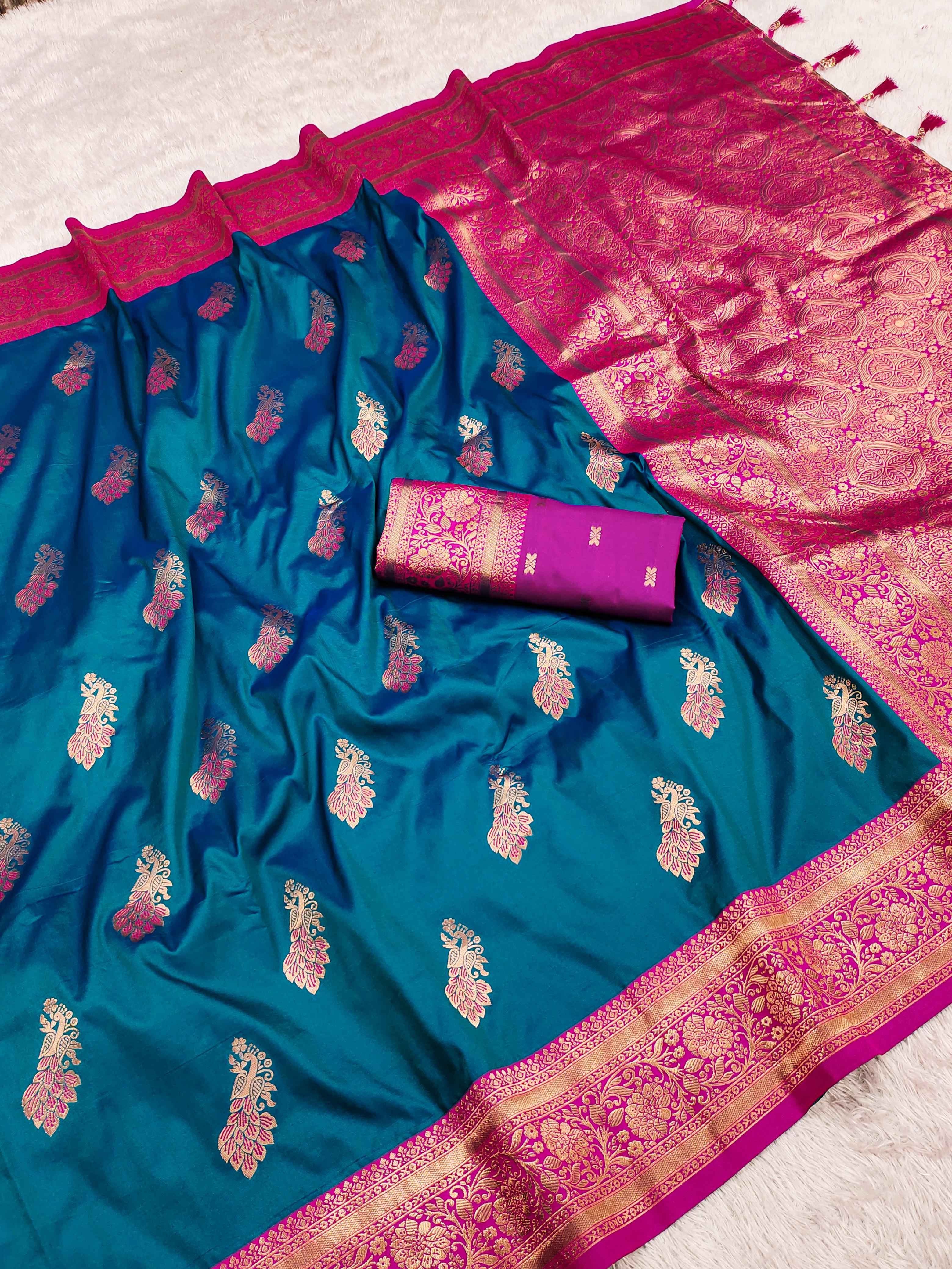SOFT SILK ZARI WEAVING RICH PALLU SAREE AT WHOLESALE PRICE