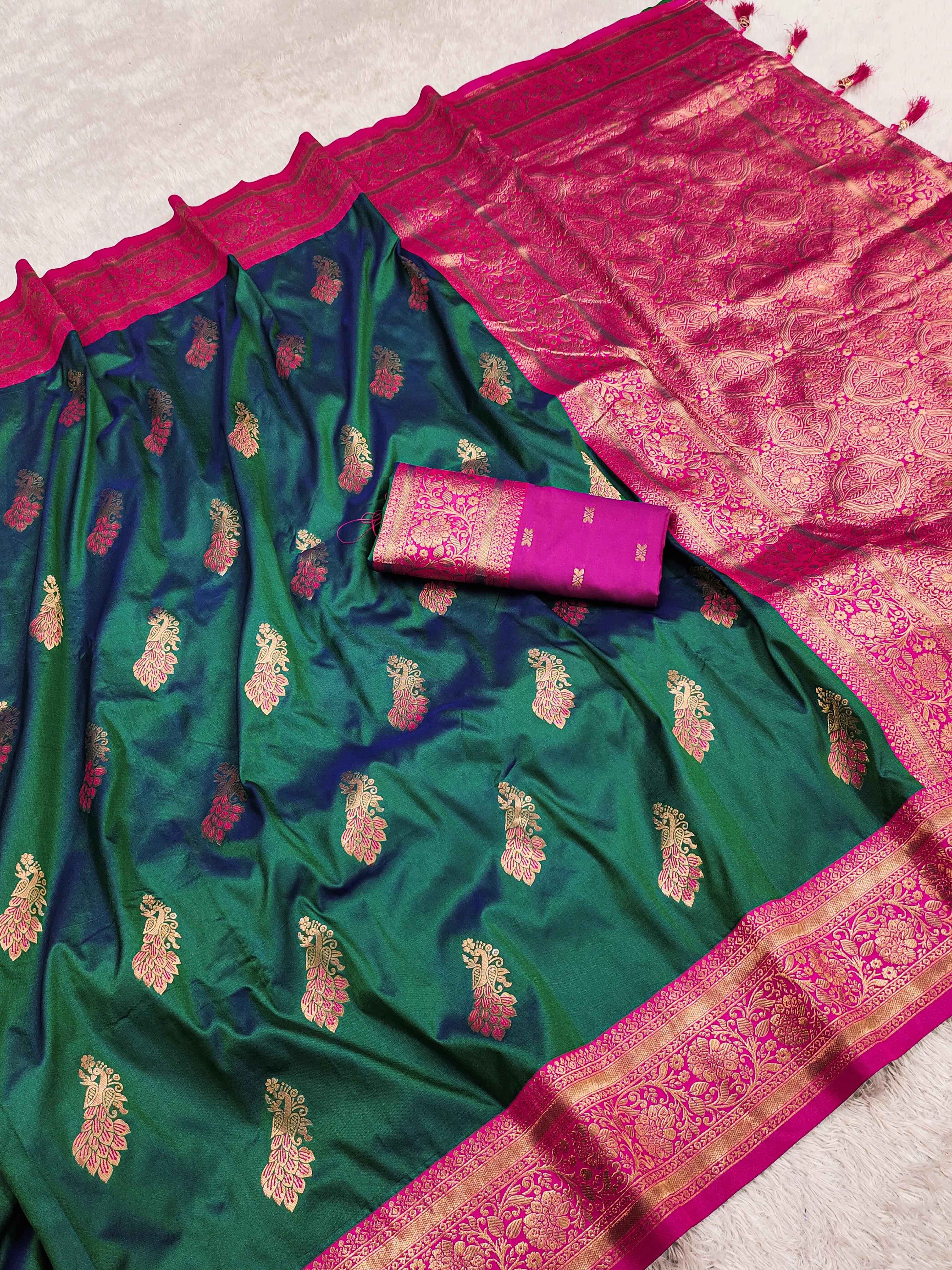 SOFT SILK ZARI WEAVING RICH PALLU SAREE AT WHOLESALE PRICE