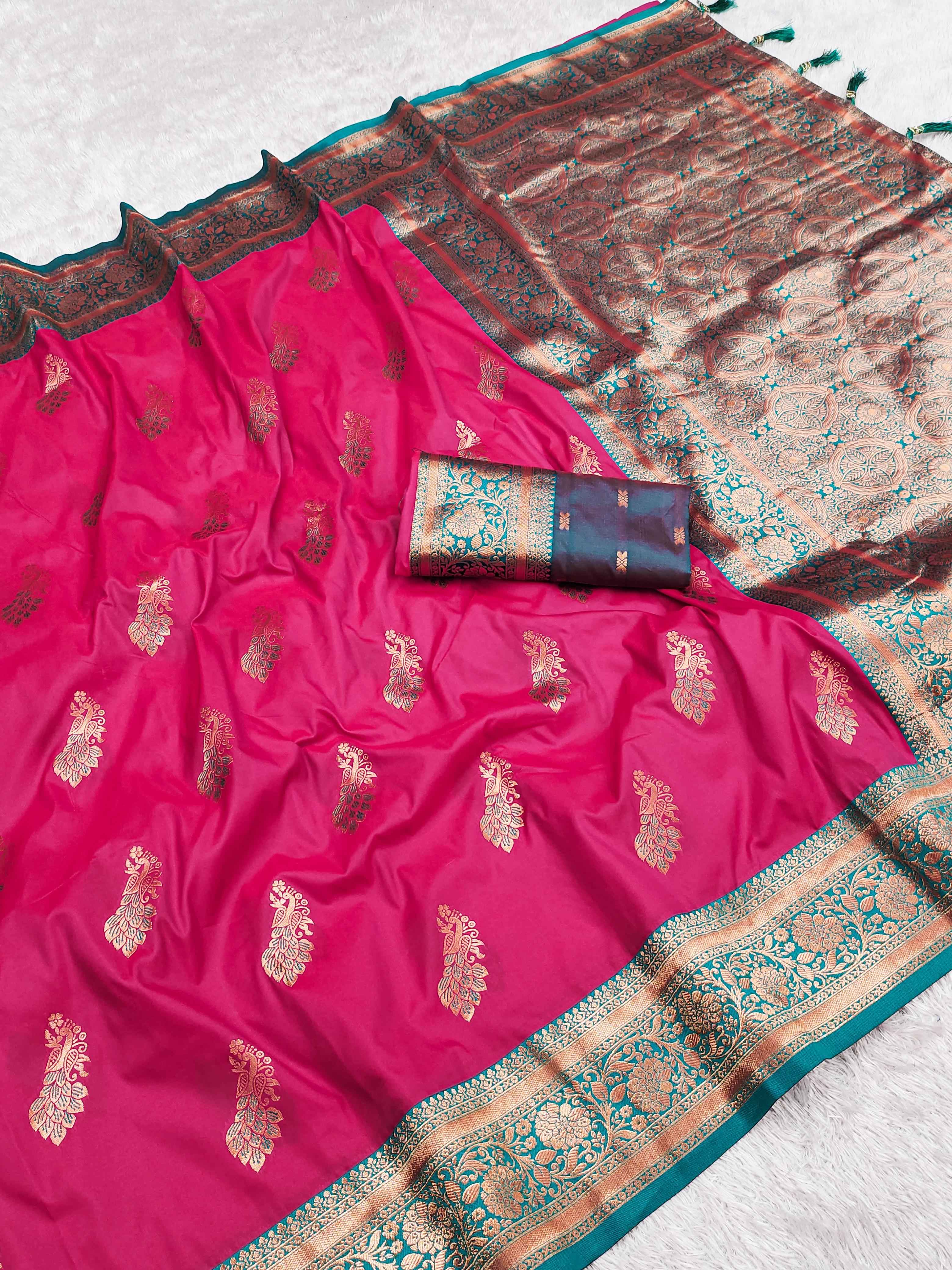 SOFT SILK ZARI WEAVING RICH PALLU SAREE AT WHOLESALE PRICE
