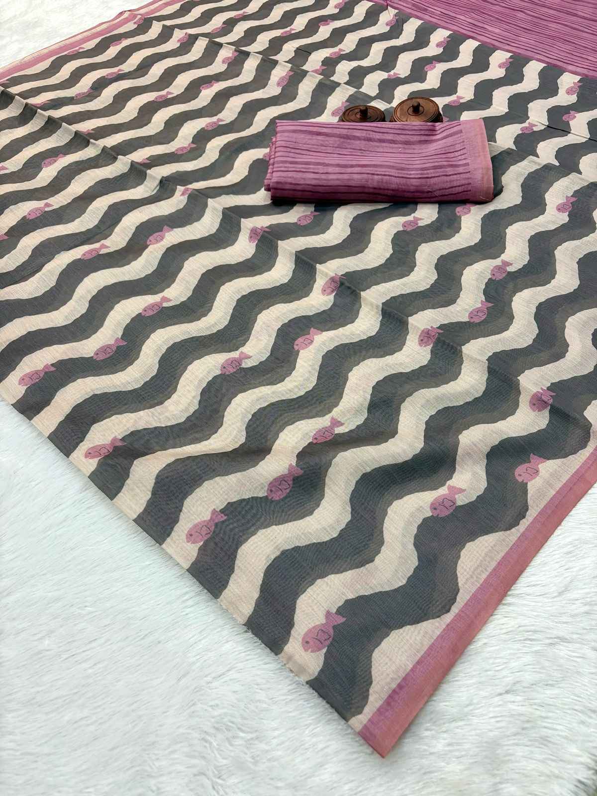 SOFT SPUN COTTON SLUB ZARI WEAVING BORDER SAREE AT WHOLESALE PRICE