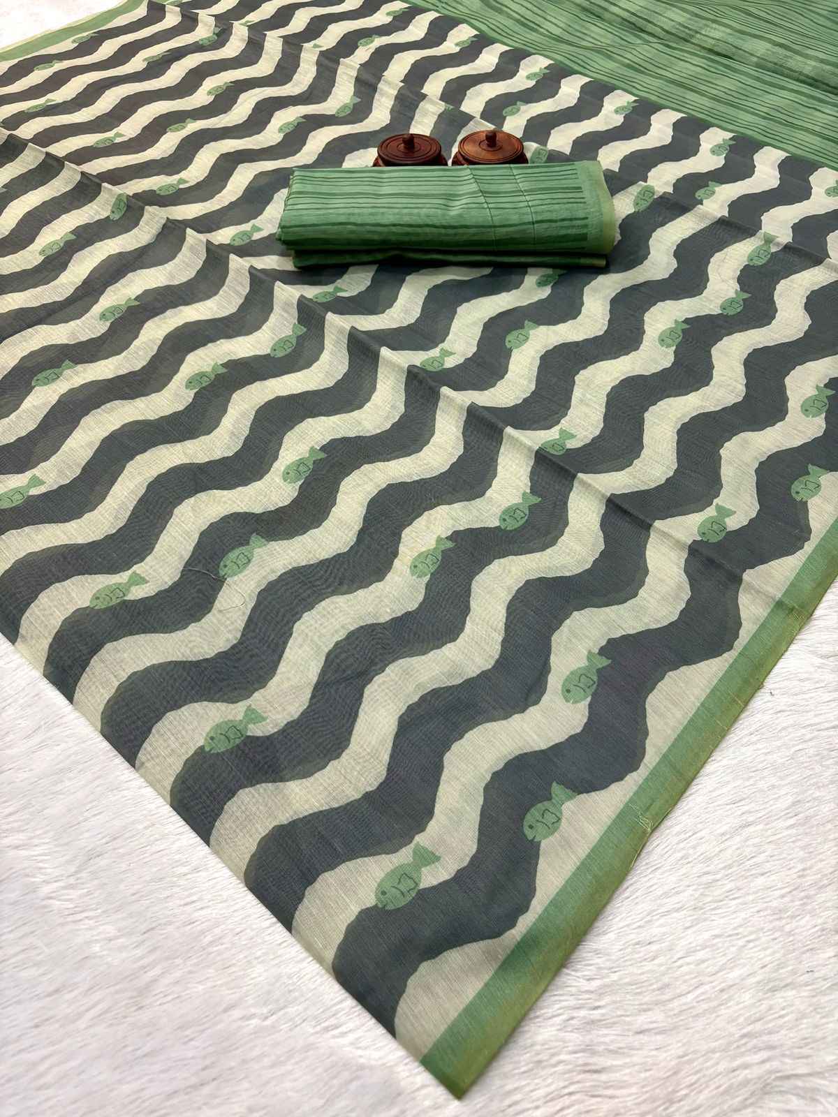SOFT SPUN COTTON SLUB ZARI WEAVING BORDER SAREE AT WHOLESALE PRICE
