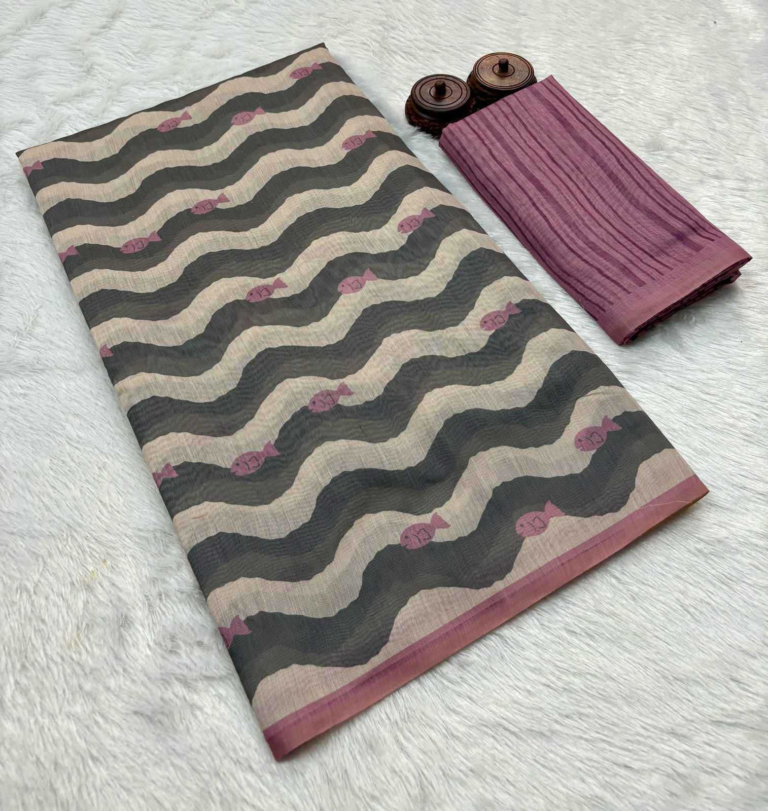 SOFT SPUN COTTON SLUB ZARI WEAVING BORDER SAREE AT WHOLESALE PRICE