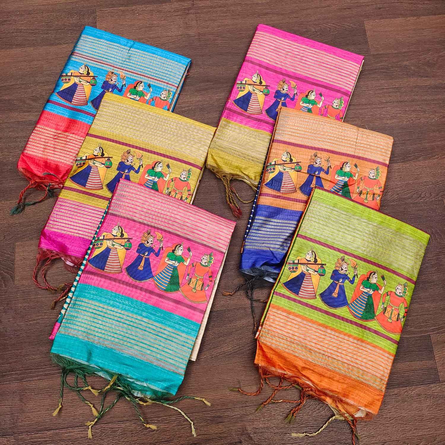 SOFT TUSSAR SILK KALAMKARI ZARI PRINT SAREE AT WHOLESALE PRICE