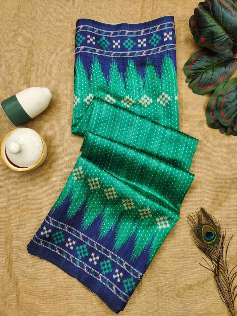 SOFT TUSSAR SILK TRADITIONAL TEMPLE PRINTED BORDER SAREE AT WHOLESALE PRICE