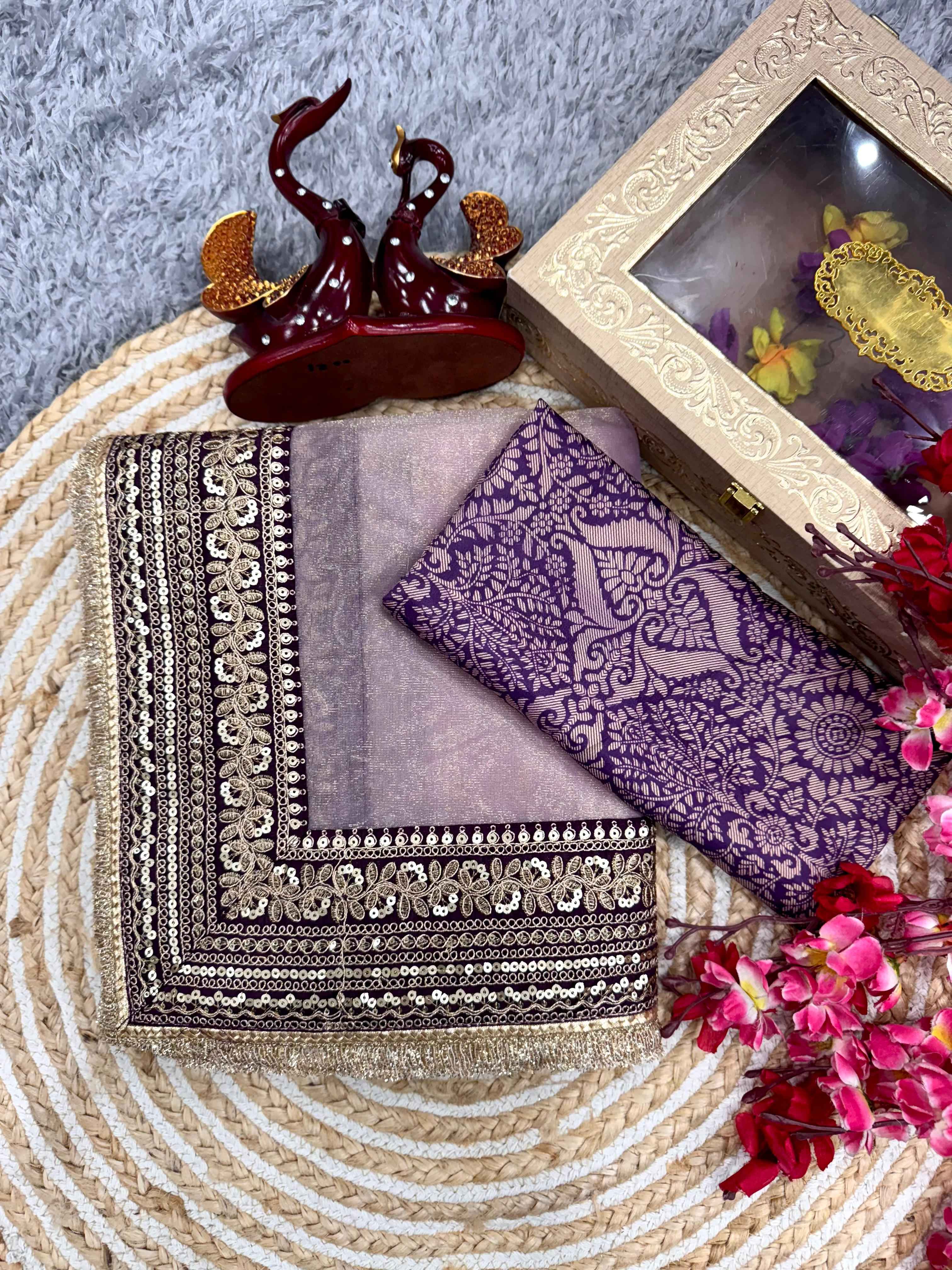 SOFT TWIL NET SEQUANCE AND DORI EMBROIDERY WORK SAREE AT WHOLESALE PRICE