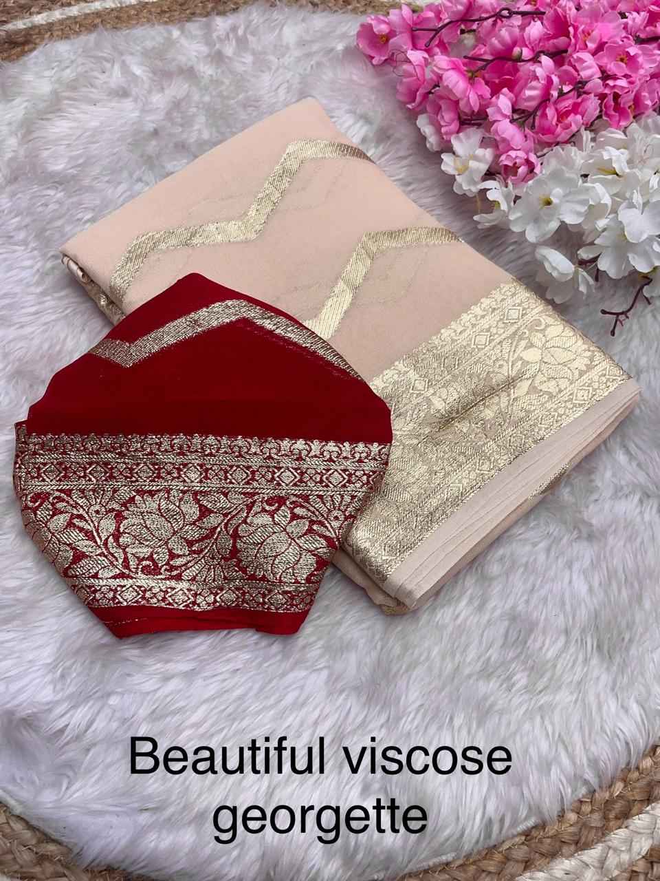 SOFT VISCOSE WEAVING GEORGETTE SAREE AT WHOLESALE PRICE