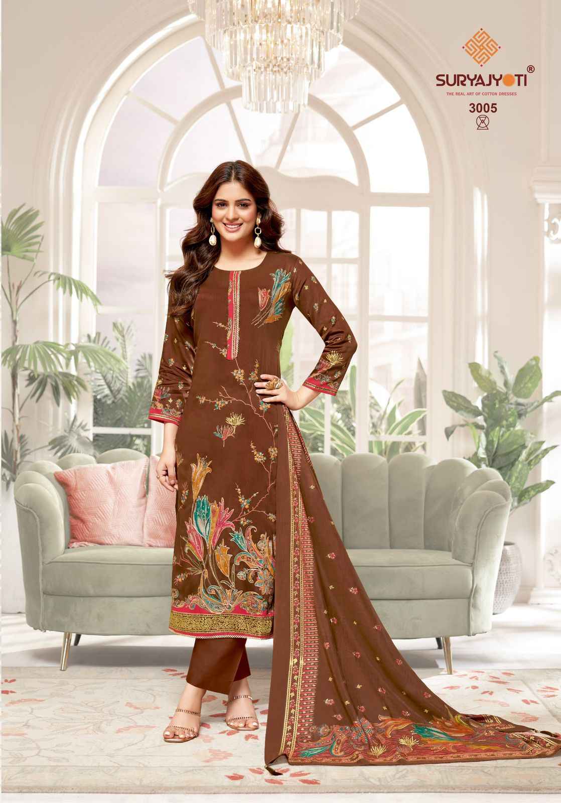 SURYAJYOTI KAARA ADVANCE VOL-3 JAAM SATIN DISCHARGE PRINTED DRESS MATERIAL AT WHOLESALE PRICE