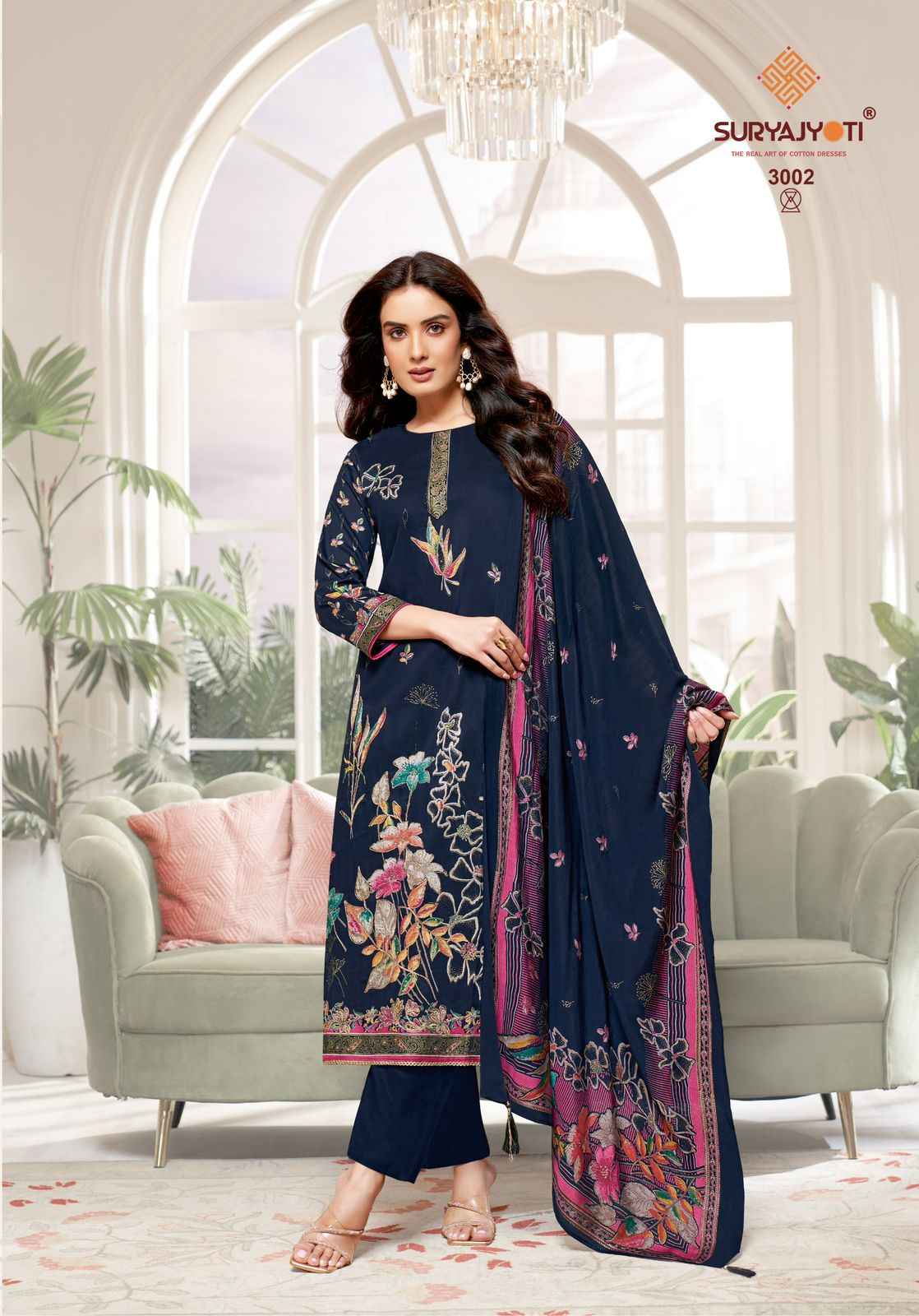 SURYAJYOTI KAARA ADVANCE VOL-3 JAAM SATIN DISCHARGE PRINTED DRESS MATERIAL AT WHOLESALE PRICE