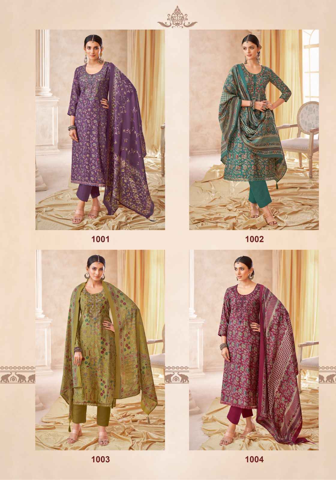 SURYAJYOTI KESHA VOL-1 PURE MODAL DISCHARGE PRINTED EMBROIDERY DRESSS MATERIAL AT WHOLESALE PRICE