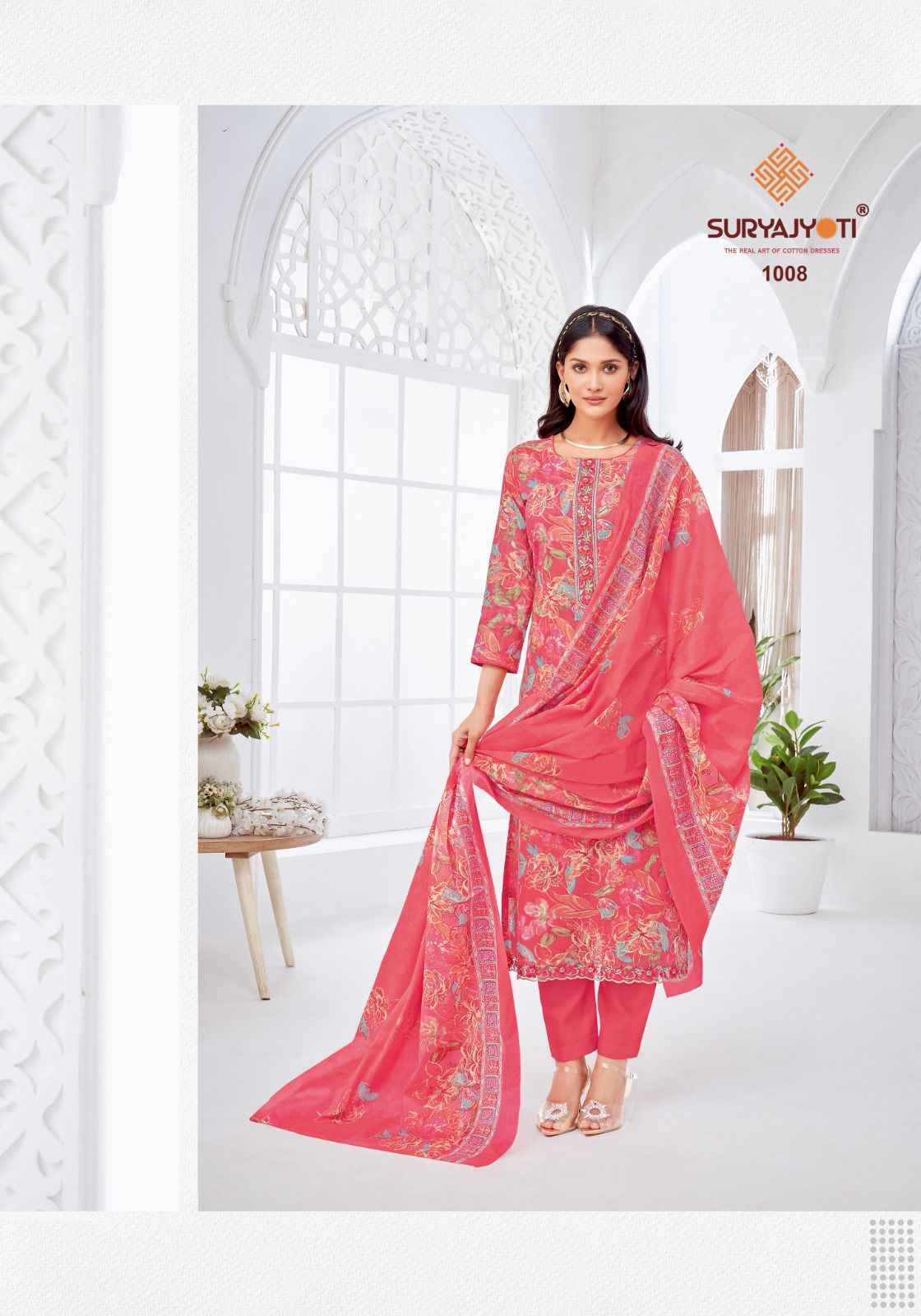 SURYAJYOTI KHUSHBOO VOL-1 PURE LAWN COTTON FOIL PRINTED DRESS MATERIAL AT WHOLESALE PRICE