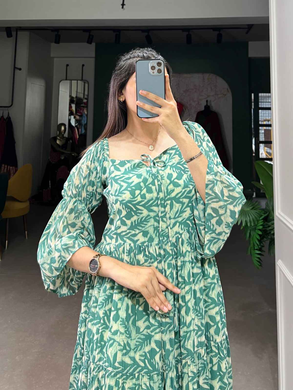 TRIPLE-LAYER GEORGETTE PRINTED ONE PIECE AT WHOLESALE PRICE