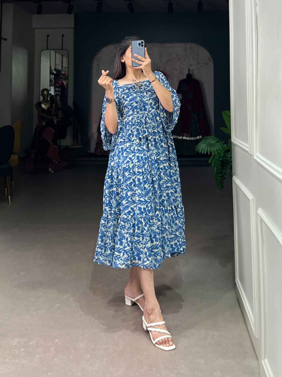 TRIPLE-LAYER GEORGETTE PRINTED ONE PIECE AT WHOLESALE PRICE